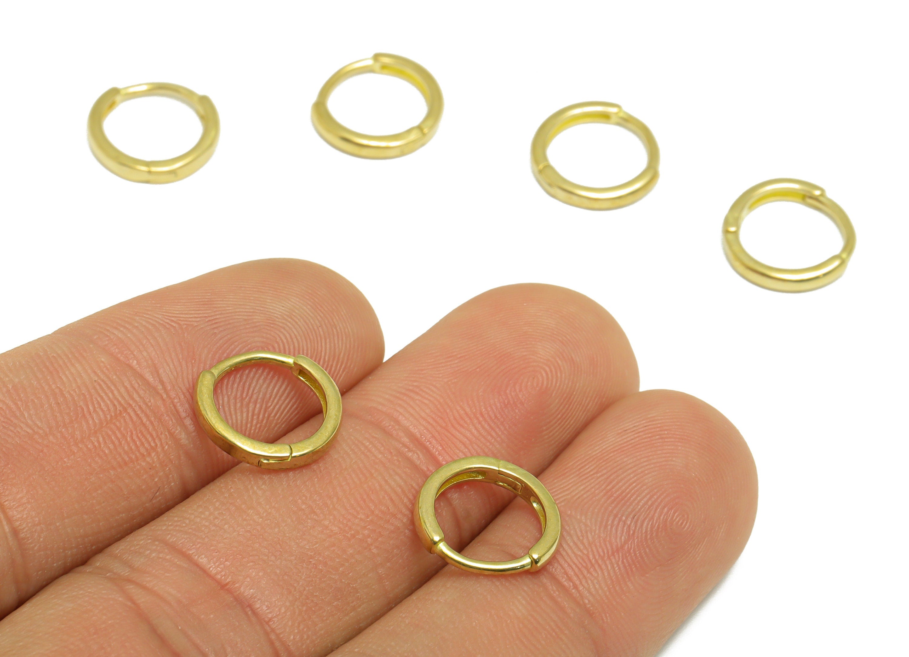 Brass Round Huggie Hoop Earring - Raw Brass Circle Hoop Wire Earring - Brass Minimalist Huggie Hoop Earring - 11x11.5x2.02mm - PP9810 - DOMEDBAZAAR