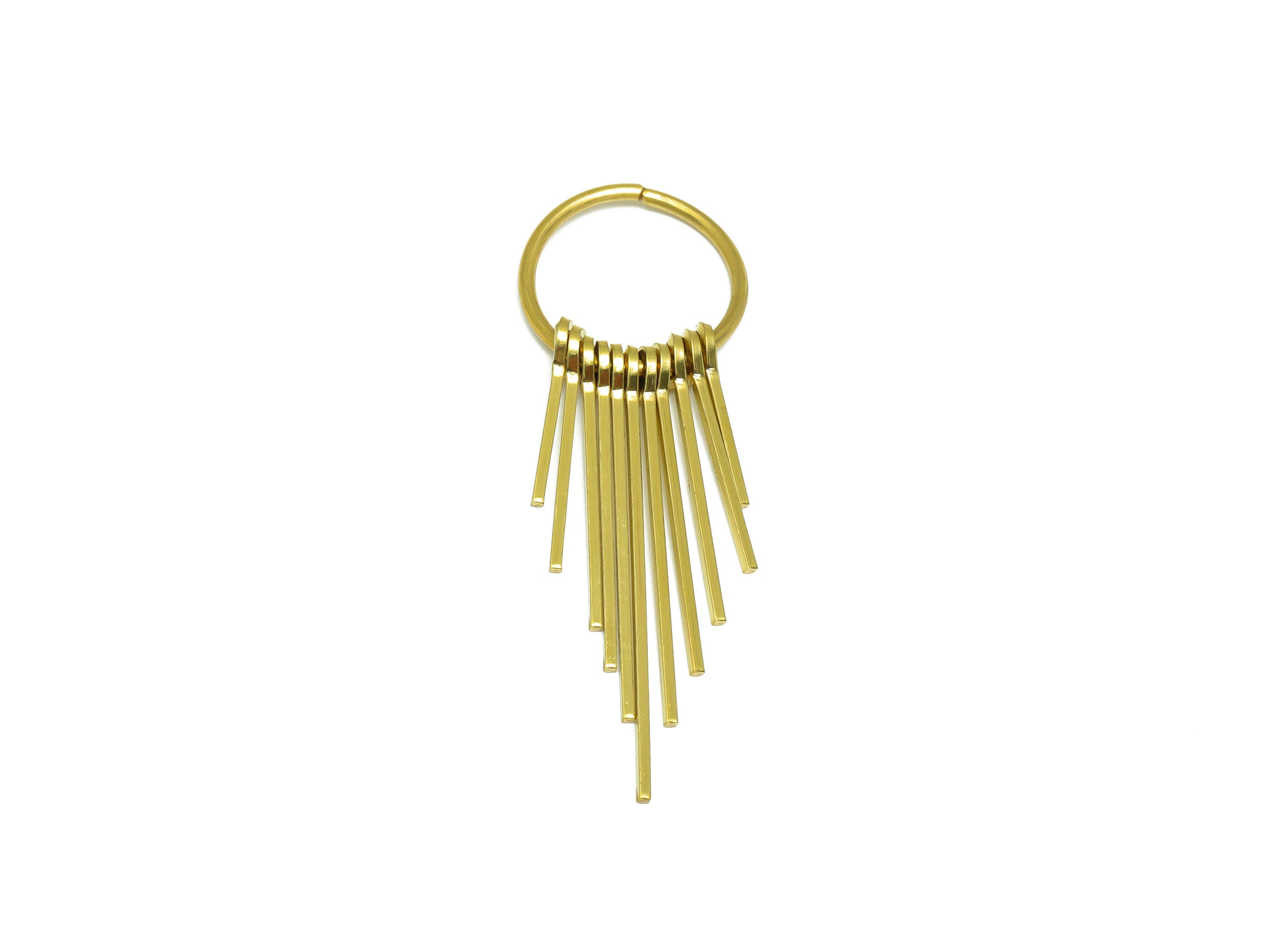 Brass Wire Tassel Earring Charm - Brass Round Wire Earring Charm - Stick Wire Earring - Dangle Fringe Earring - 60x20x4.3mm -PP9989 - DOMEDBAZAAR