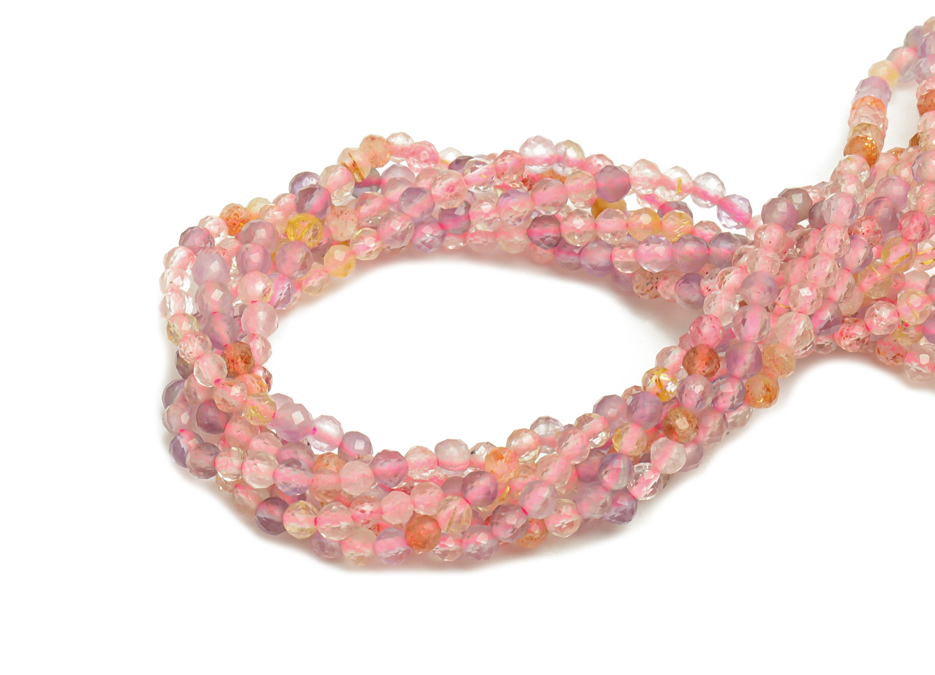 Aurora 23 Round Beads 2mm - 15.5 inch - Faceted Round Gemstone Beads - Natural Stone Beads - 2x2mm - NS1268 - DOMEDBAZAAR