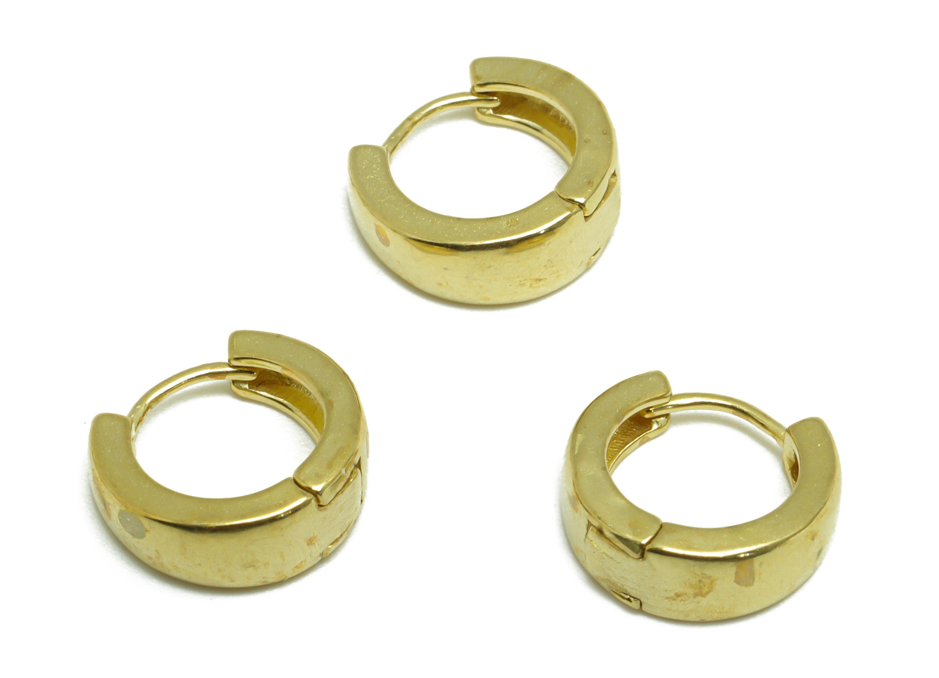 Brass Round Huggie Hoop Earring - Raw Brass Thick Hoop Earring - Brass Huggie Hoop Earring - Circle Hoop Earring - 12.1x10.9x4.7mm - PP9639 - DOMEDBAZAAR