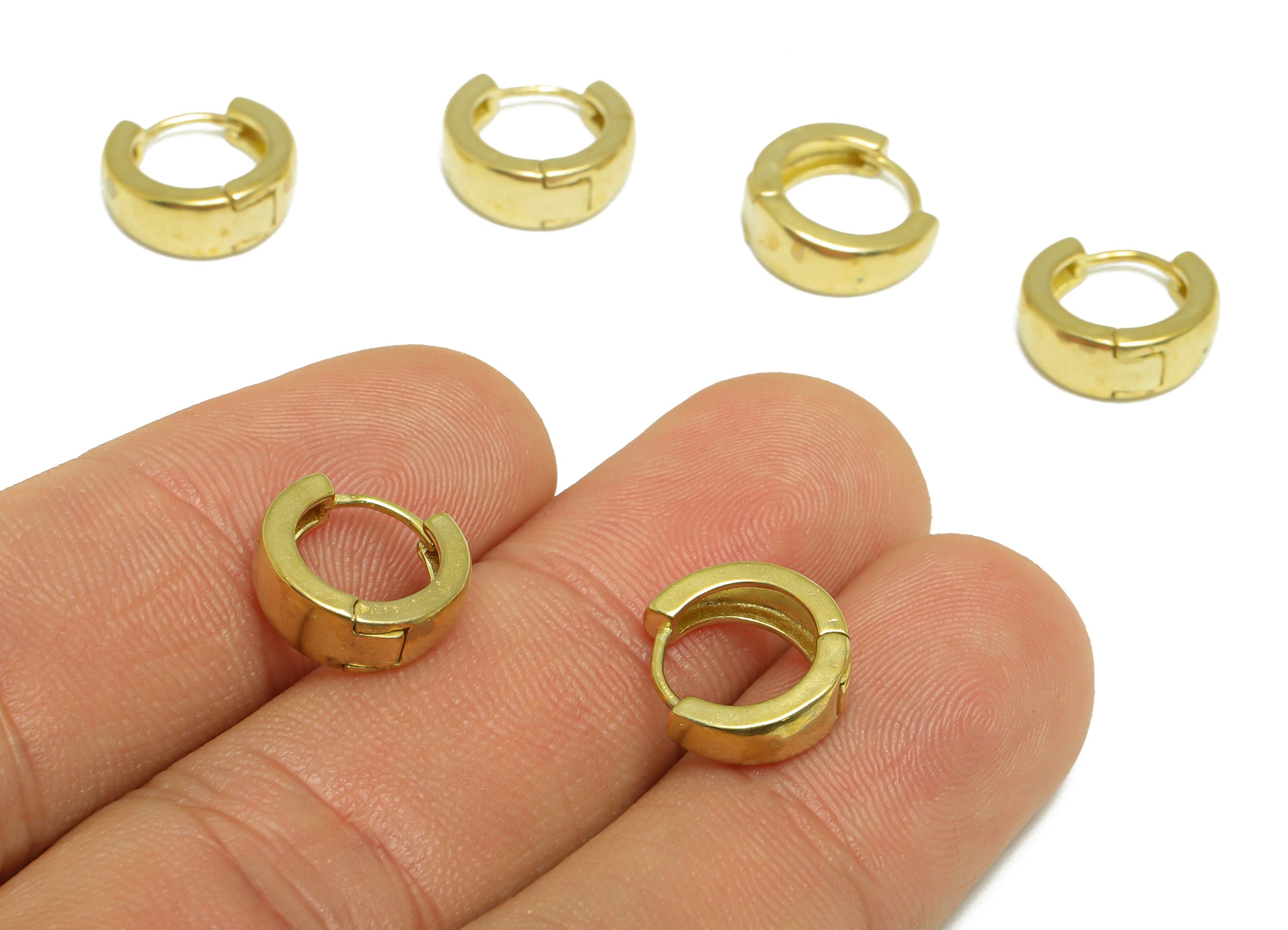 Brass Round Huggie Hoop Earring - Raw Brass Thick Hoop Earring - Brass Huggie Hoop Earring - Circle Hoop Earring - 12.1x10.9x4.7mm - PP9639 - DOMEDBAZAAR