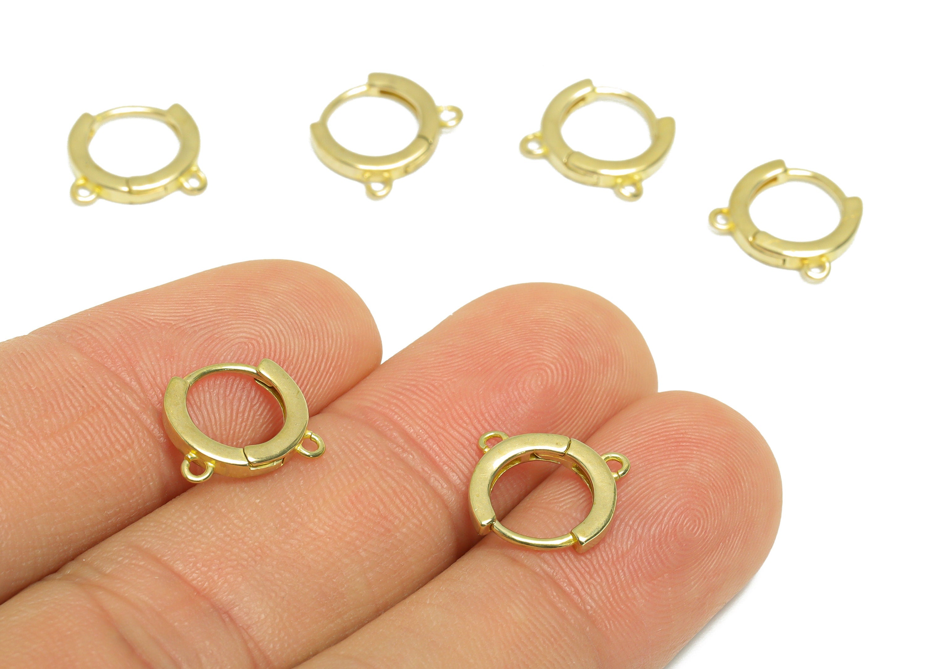 Brass Round Huggie Hoop Earring - Raw Brass Hoop Earring With Loop - Brass Huggie Hoop Earring For Tassel - 11.5x9.8x2mm - PP9642 - DOMEDBAZAAR