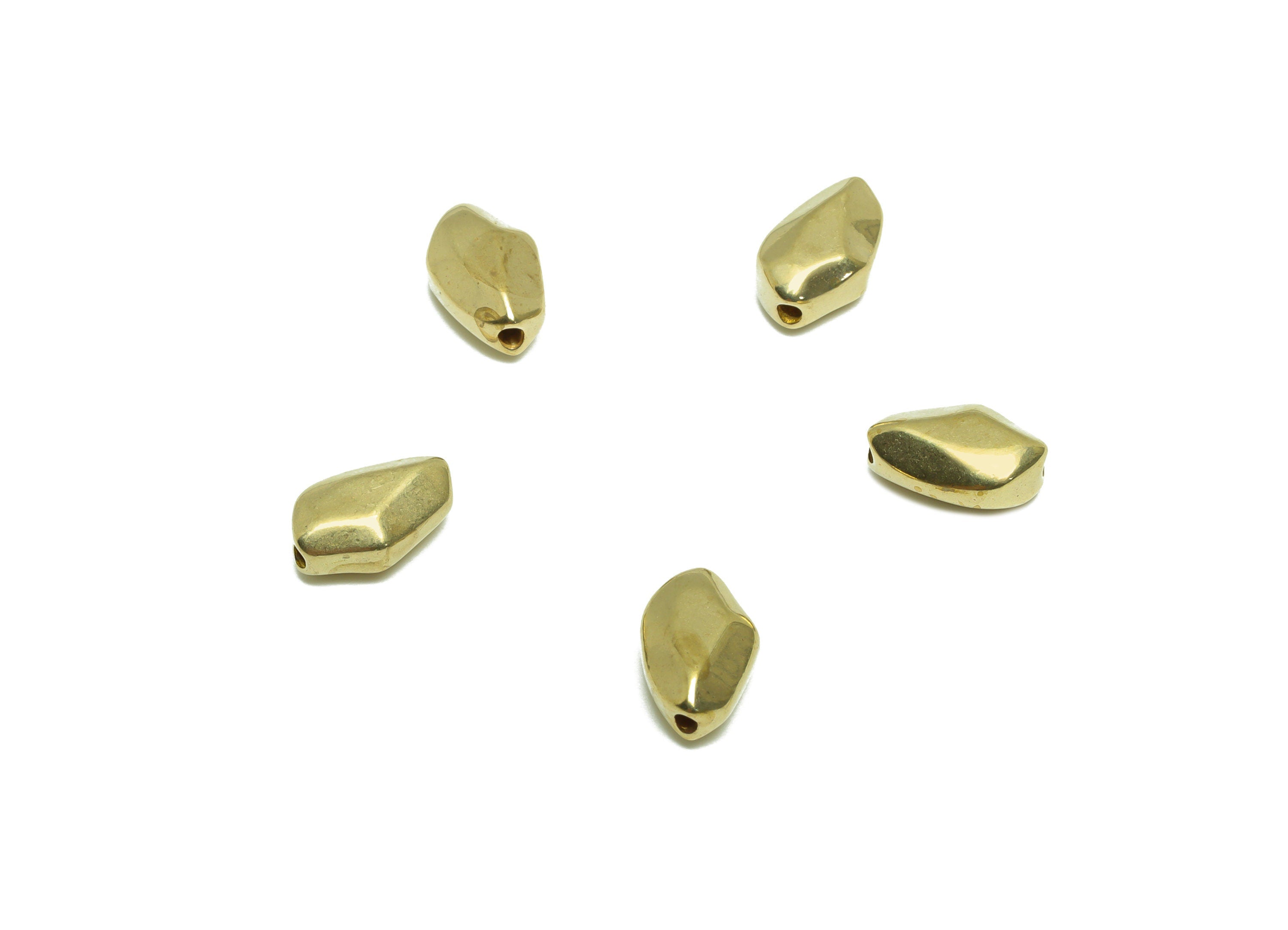 Brass Textured Earring Beads - Raw Brass Irregular Bead Earring Charm - Brass Beads Charm For Bracelet - Bracelet Bead - 10x6x4mm - PP9523 - DOMEDBAZAAR