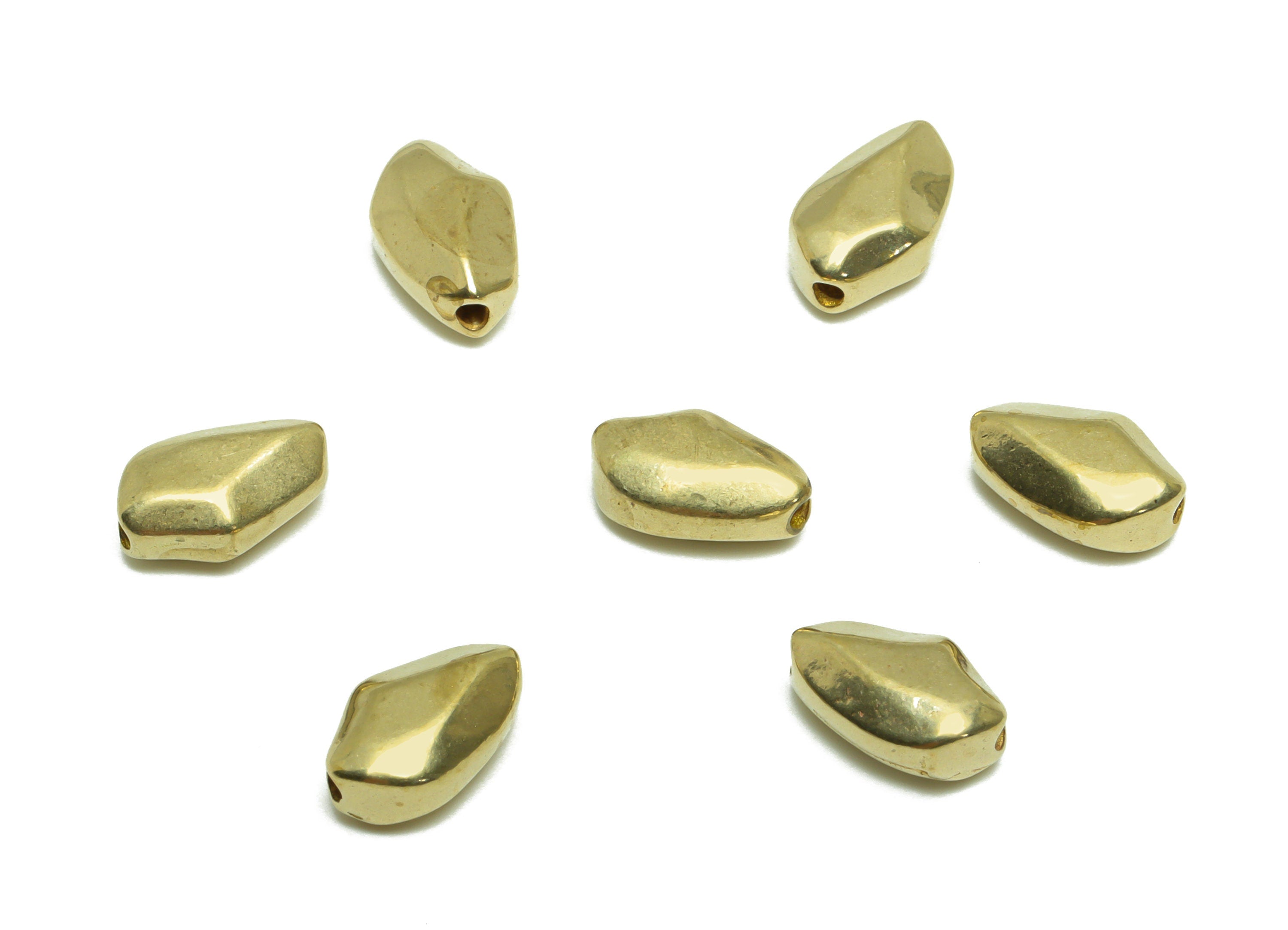 Brass Textured Earring Beads - Raw Brass Irregular Bead Earring Charm - Brass Beads Charm For Bracelet - Bracelet Bead - 10x6x4mm - PP9523 - DOMEDBAZAAR