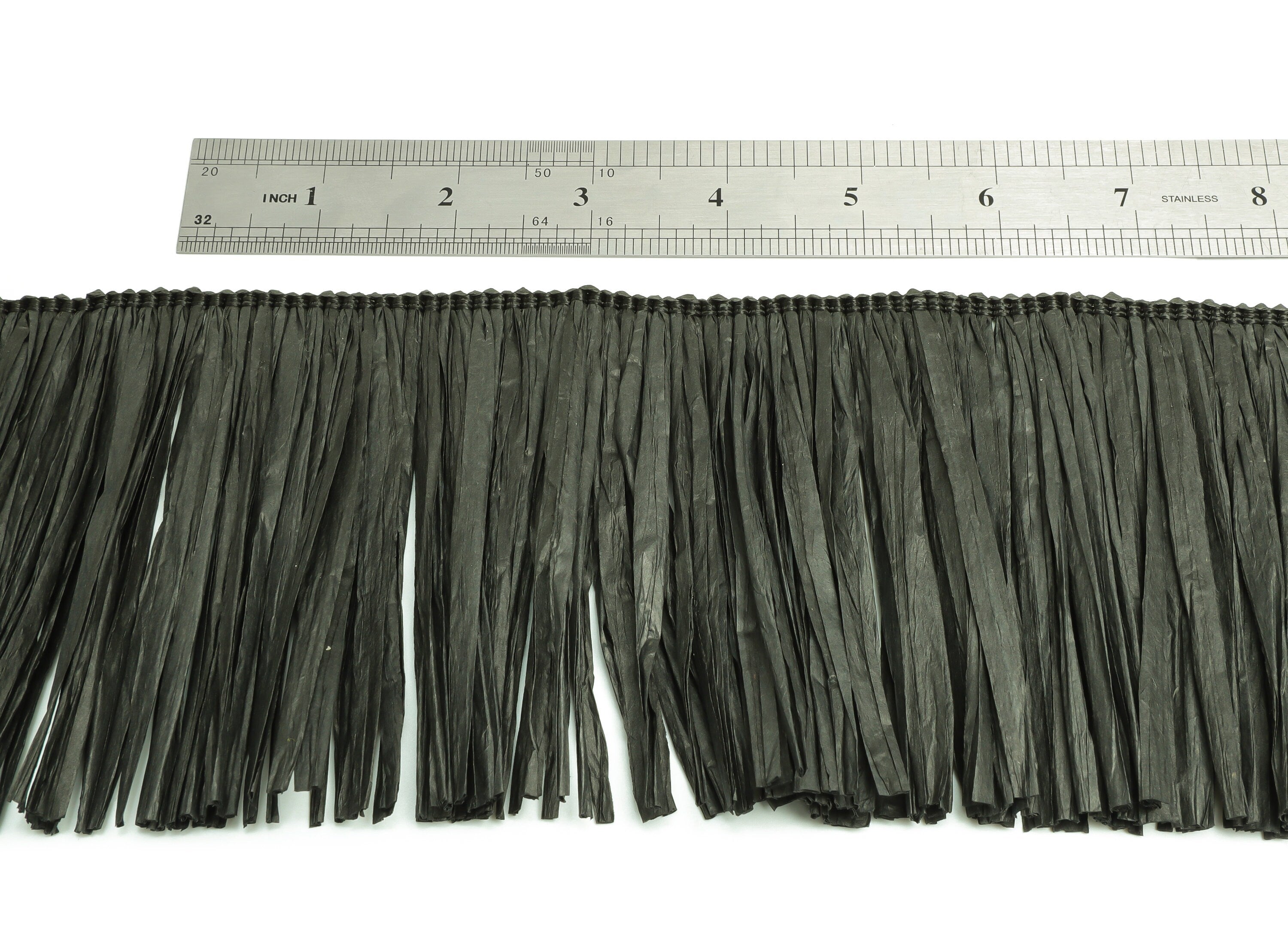 10.5cm Black Raffia Tassel – Raffia Tassels Strip – Raffia Grass Tassels Skirt - Jewelry Accessories - Earring Finding - RS1072B - DOMEDBAZAAR