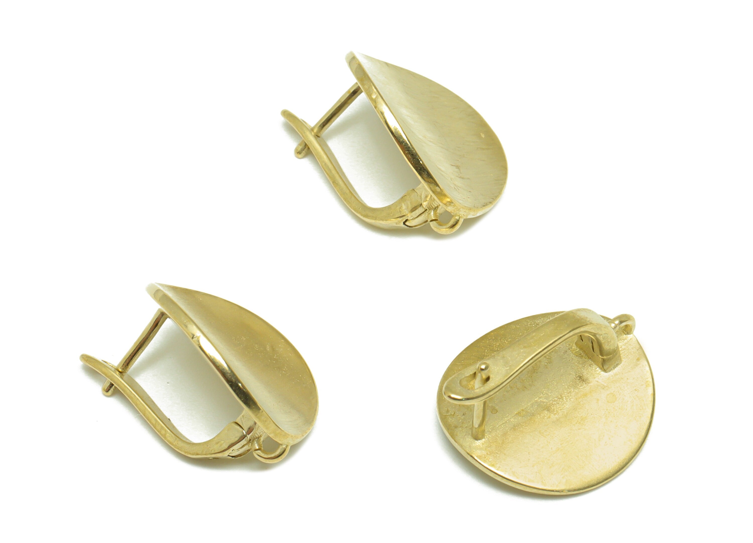 Brass Round Hoop Earring - Brass Bent Round English Lock Earring - Raw Brass Circle Hoop Earring With Loop - 17.6x15.9x9mm - PP9680 - DOMEDBAZAAR