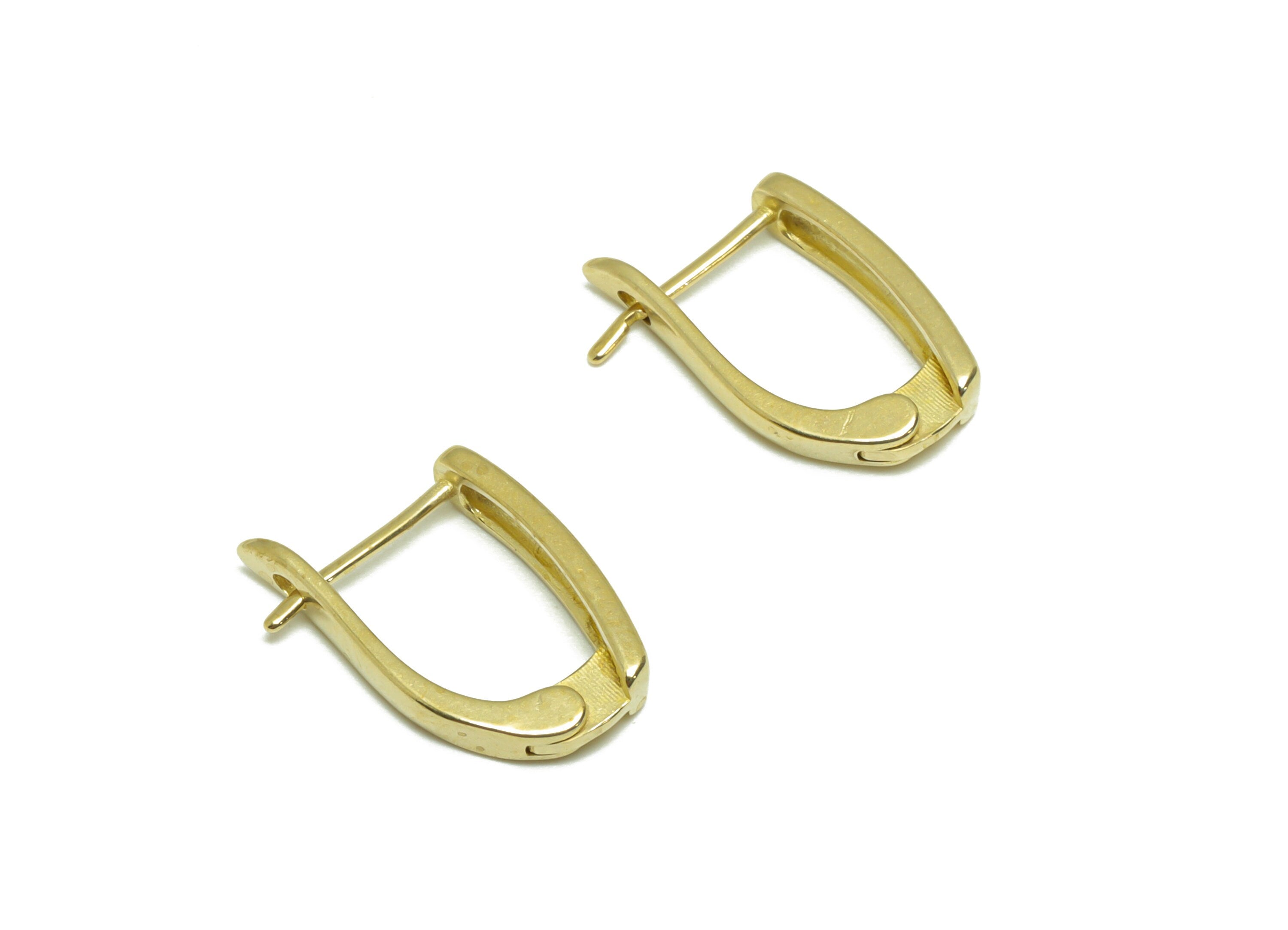 Brass Hoop Earring - Raw Brass Hoop Wire Earring - Brass English Lock Earring - Rectangle Hoop English Lock Earring - 14x12x3mm - PP9655 - DOMEDBAZAAR