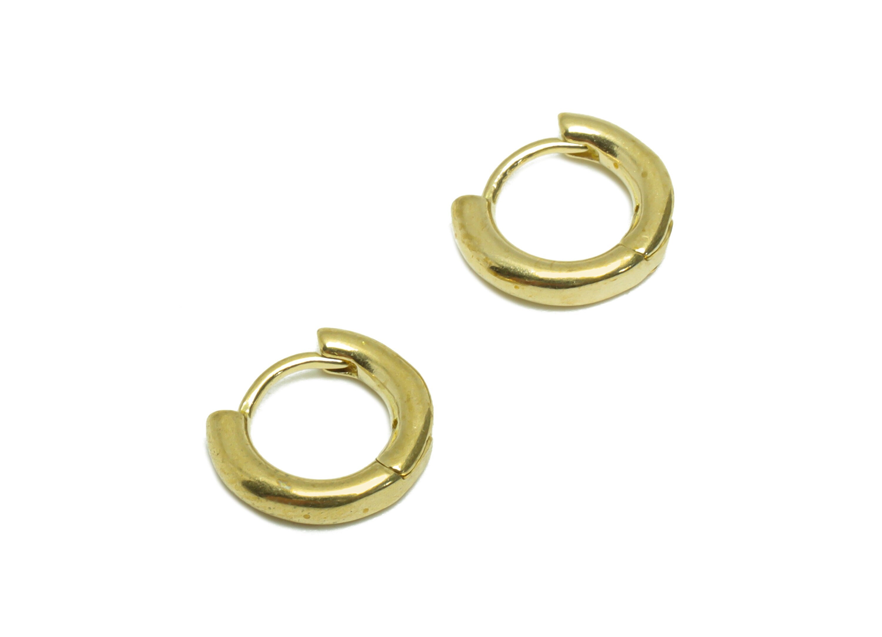 Brass Round Huggie Hoop Earring - Raw Brass Circle Wire Earring Clasp - Brass Geometry Earring - Mini Hoop Earring - 9.9x8.4x2.02mm - PP9646 - DOMEDBAZAAR