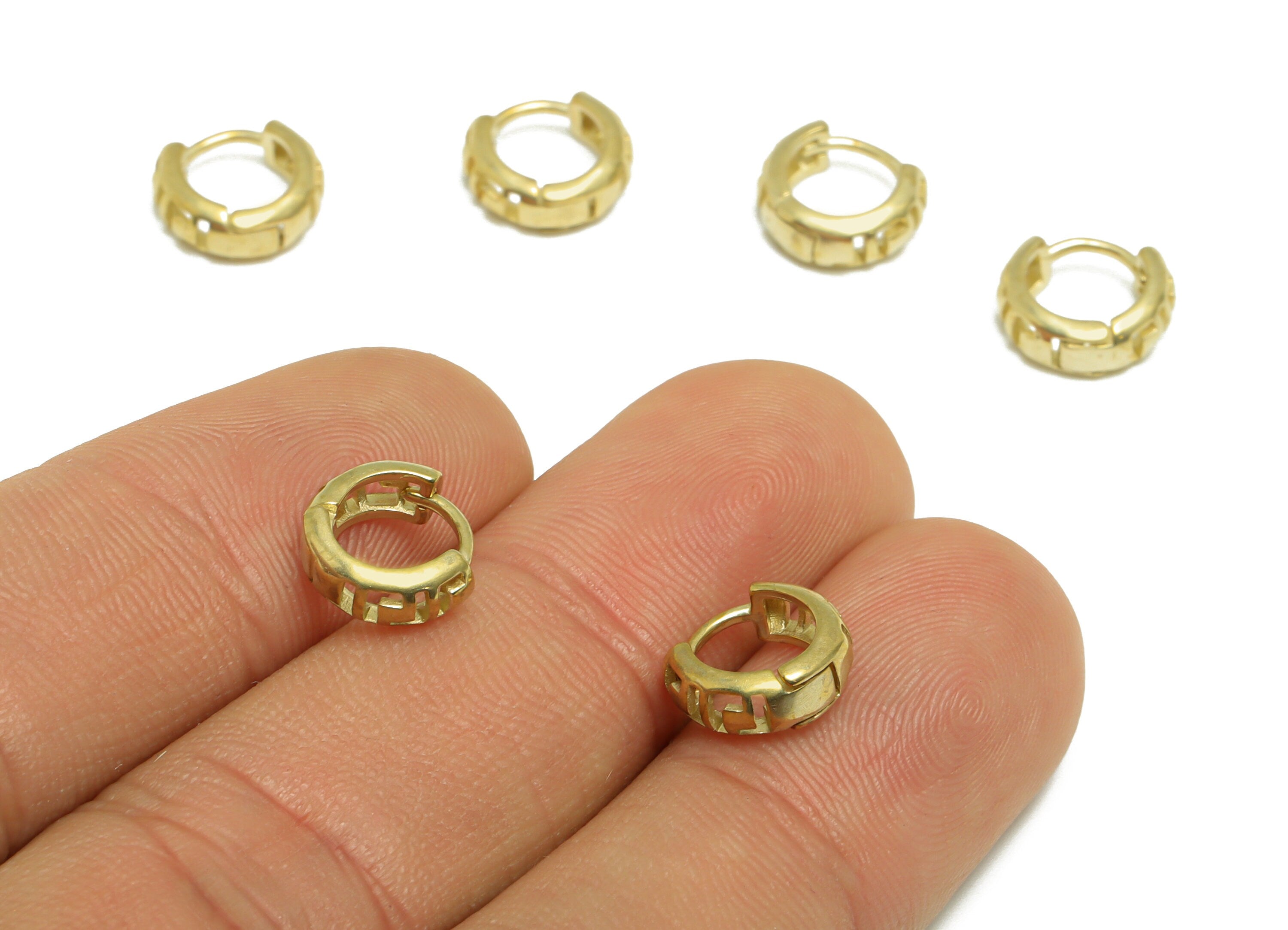 Brass Round Huggie Hoop Earring - Raw Brass Hollow Hoop Wire Earring - Brass Minimalist Huggie Hoop Earring - 10x9.3x3.8mm- PP9813 - DOMEDBAZAAR