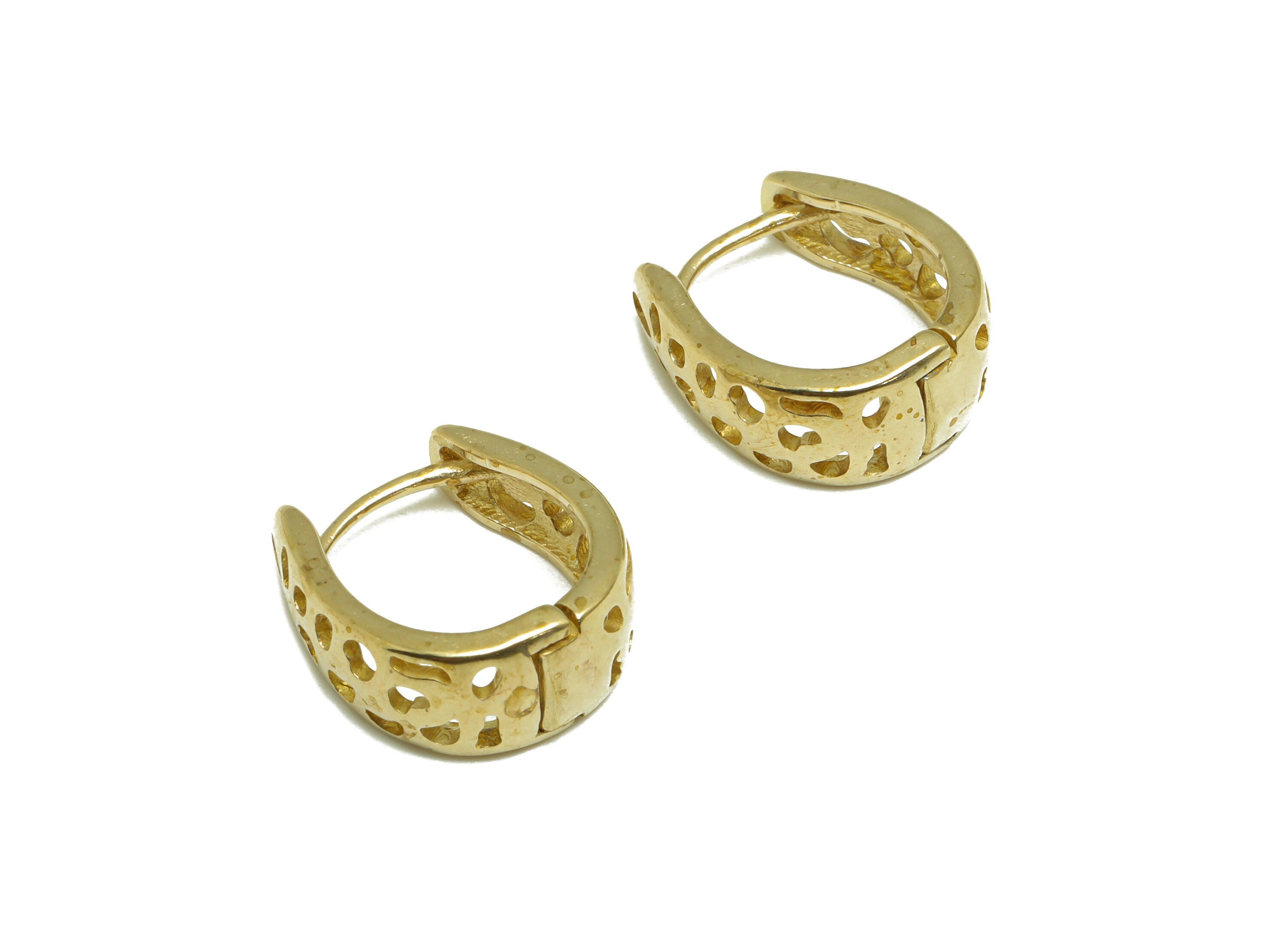 Brass Drop Huggie Hoop Earring - Raw Brass Horseshoe Hoop Wire Earring - Brass Teardrop Clasp Huggie Hoop Earring - 15x13.9x6.8mm- PP9815 - DOMEDBAZAAR