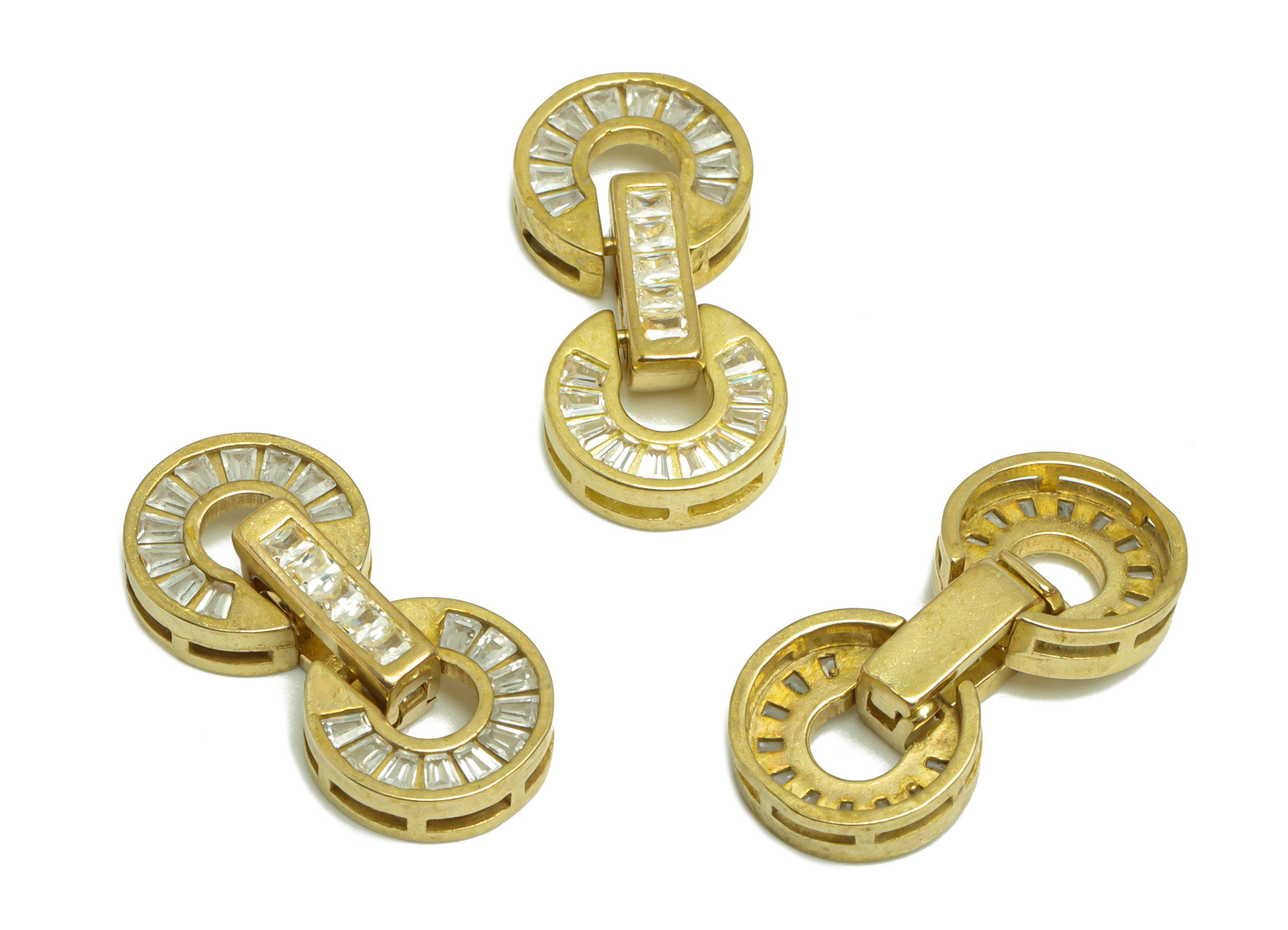 Brass Zircon Round Earring Pendant - Textured Circle Earring Charm - Raw Brass CZ Double Circle Pendant - For Necklace - 19.10x4mm - PP9762 - DOMEDBAZAAR