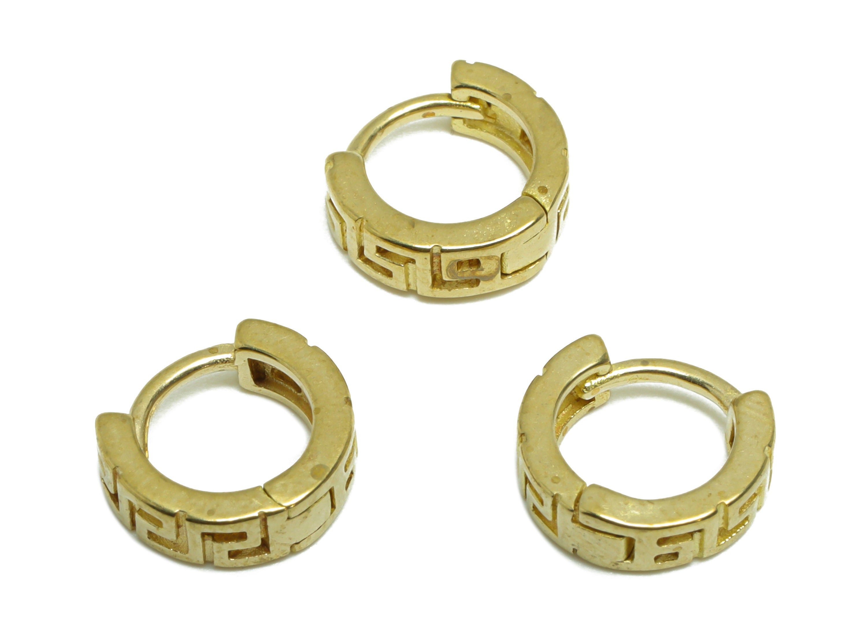 Brass Round Huggie Hoop Earring - Raw Brass Hollow Hoop Earring - Brass Huggie Hoop Earring - Textured Hoop Earring - 10x9.5x3.3mm - PP9645 - DOMEDBAZAAR