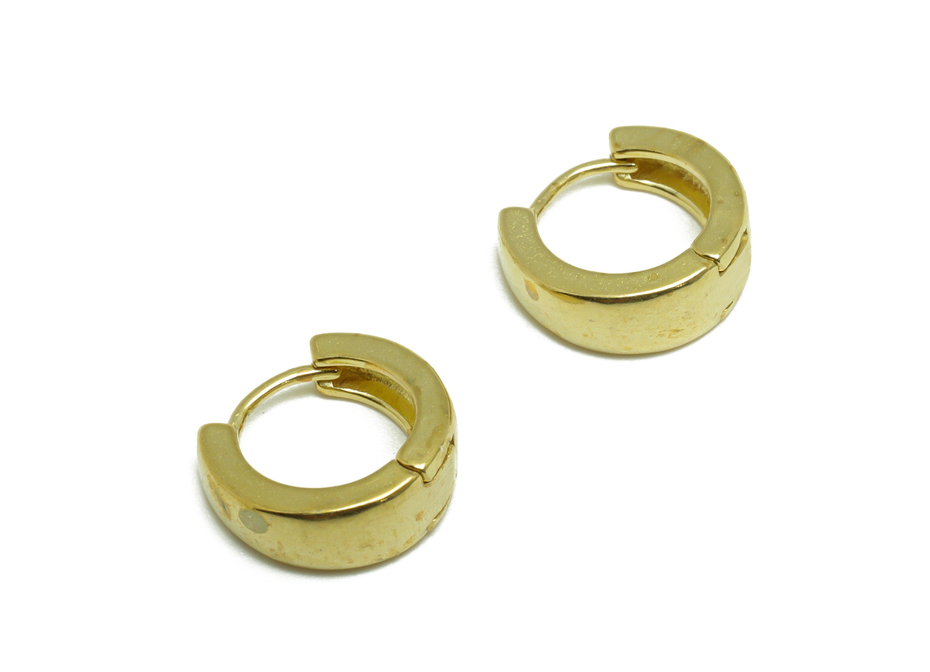 Brass Round Huggie Hoop Earring - Raw Brass Thick Hoop Earring - Brass Huggie Hoop Earring - Circle Hoop Earring - 12.1x10.9x4.7mm - PP9639 - DOMEDBAZAAR