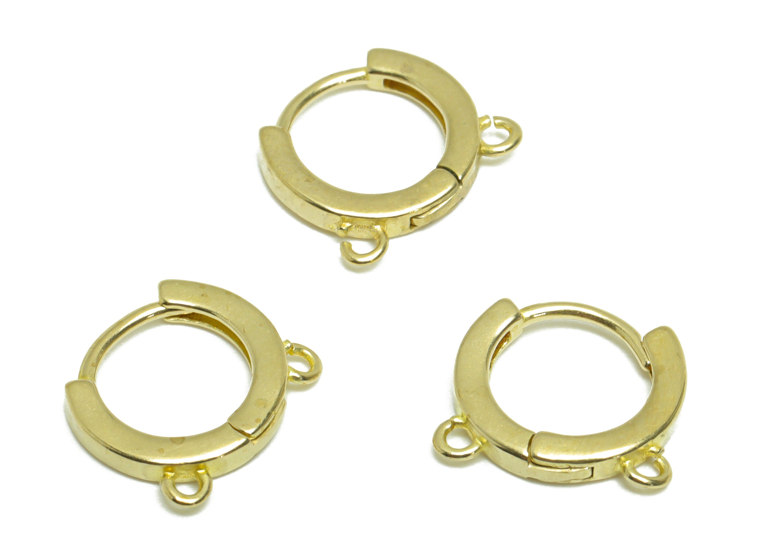 Brass Round Huggie Hoop Earring - Raw Brass Hoop Earring With Loop - Brass Huggie Hoop Earring For Tassel - 11.5x9.8x2mm - PP9642 - DOMEDBAZAAR