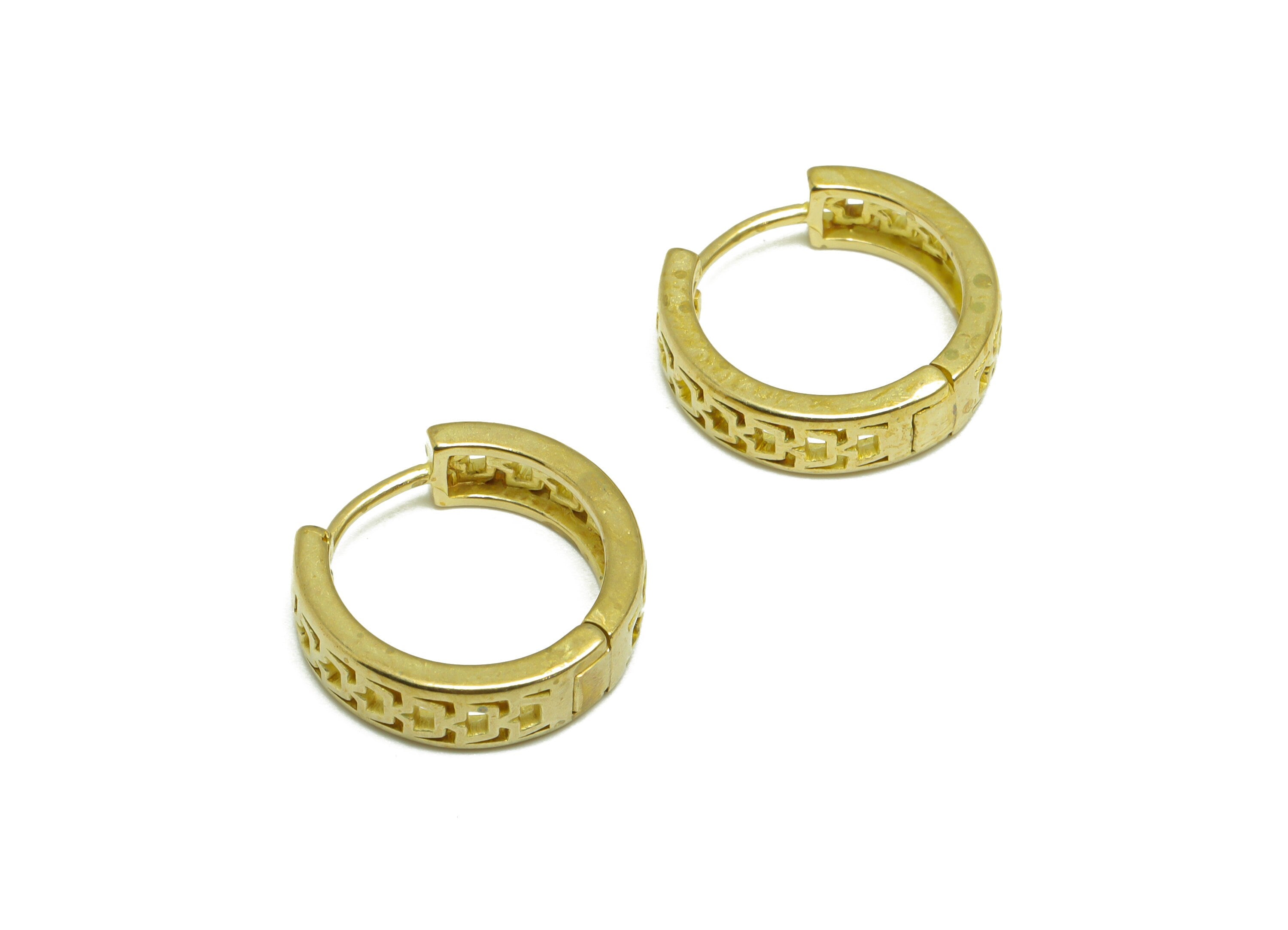 Brass Round Huggie Hoop Earring - Raw Brass Textured Wire Earring Clasp - Brass Wire Earring - Clasp Hoop Earring - 16.5x15.5x4.8mm - PP9669 - DOMEDBAZAAR