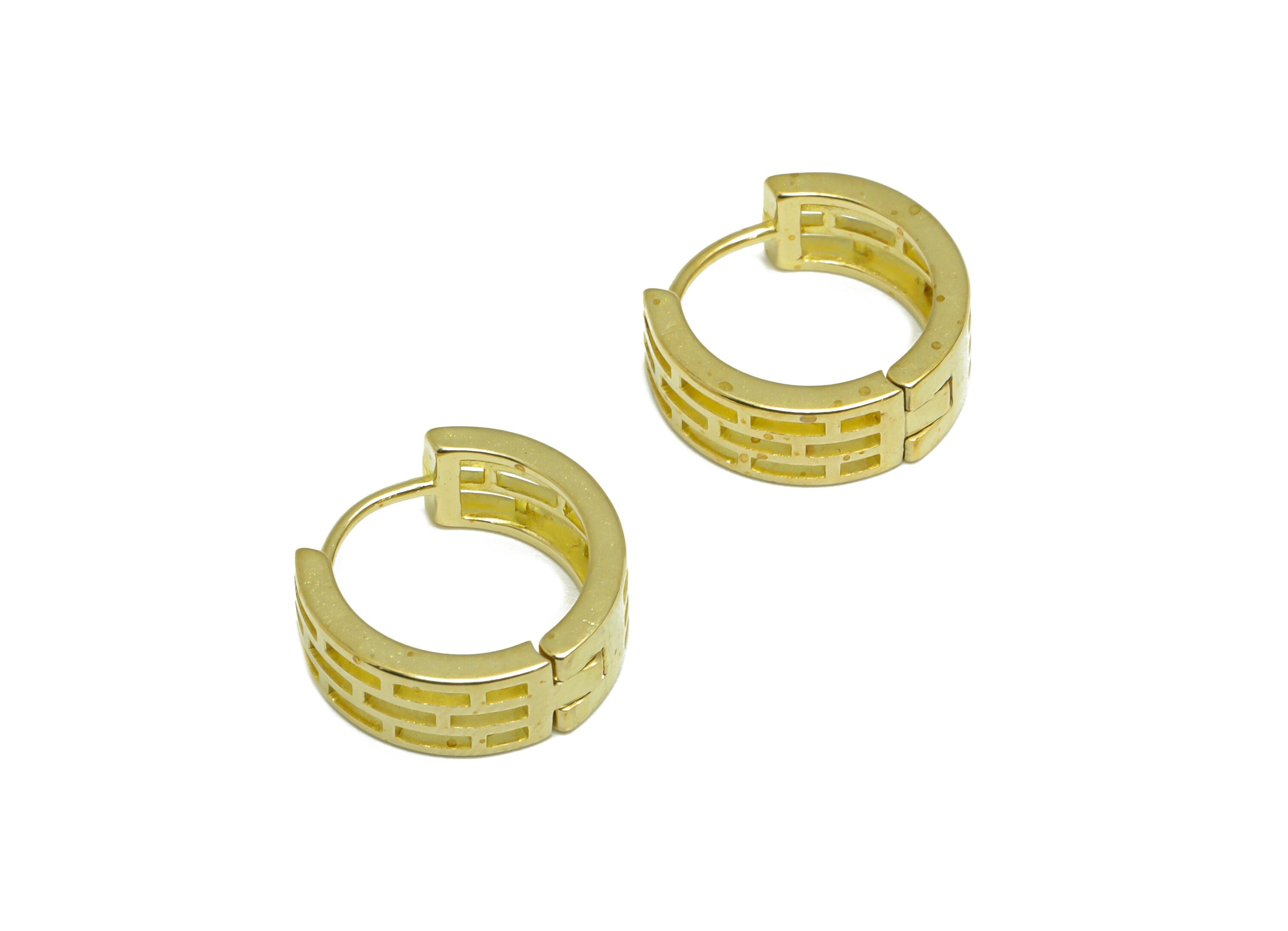 Brass Round Huggie Hoop Earring - Raw Brass Wide Wire Earring Clasp - Brass Hollow Earring - Clasp Hoop Earring - 15.6x15.2x4mm - PP9661 - DOMEDBAZAAR