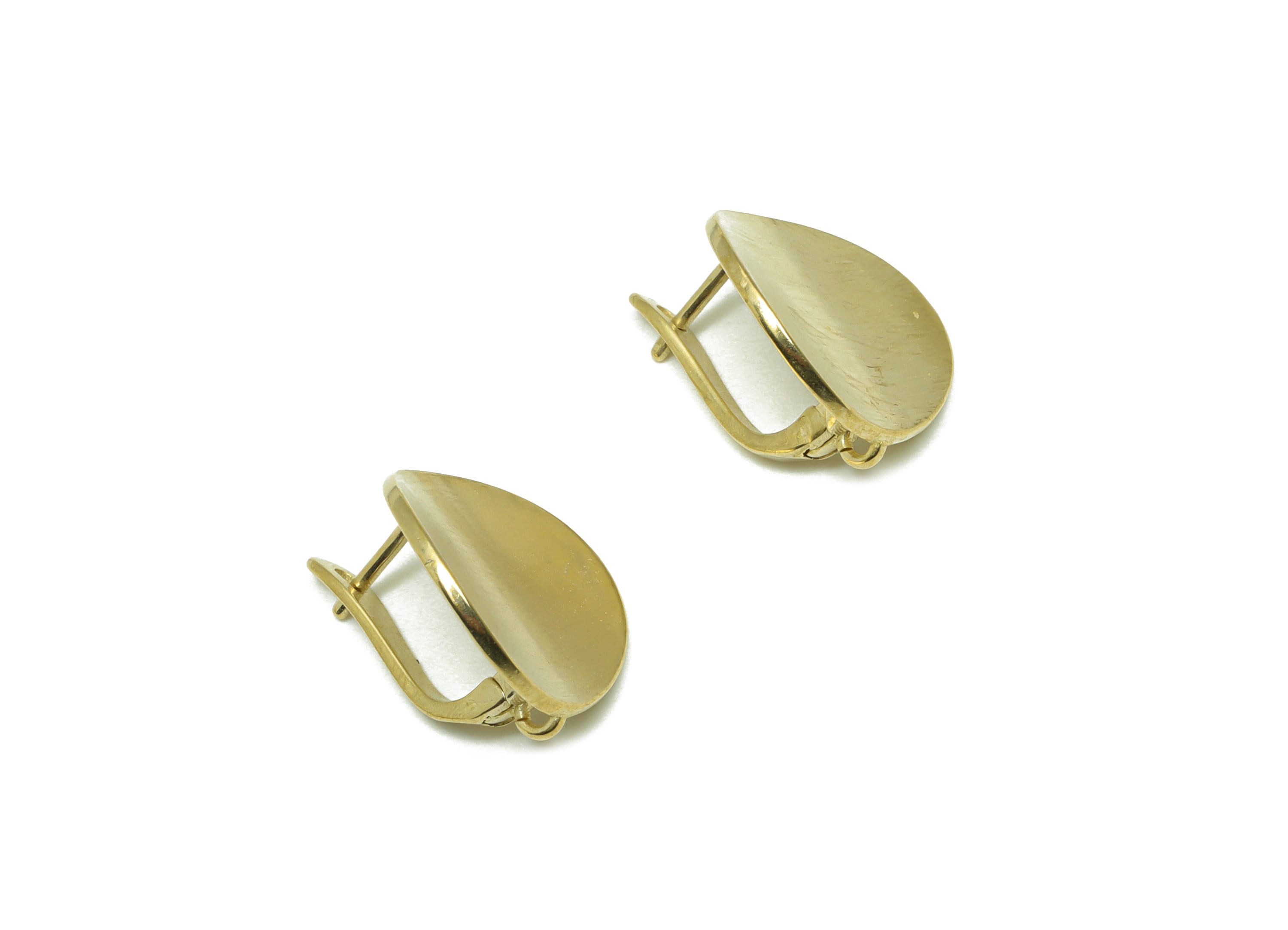 Brass Round Hoop Earring - Brass Bent Round English Lock Earring - Raw Brass Circle Hoop Earring With Loop - 17.6x15.9x9mm - PP9680 - DOMEDBAZAAR