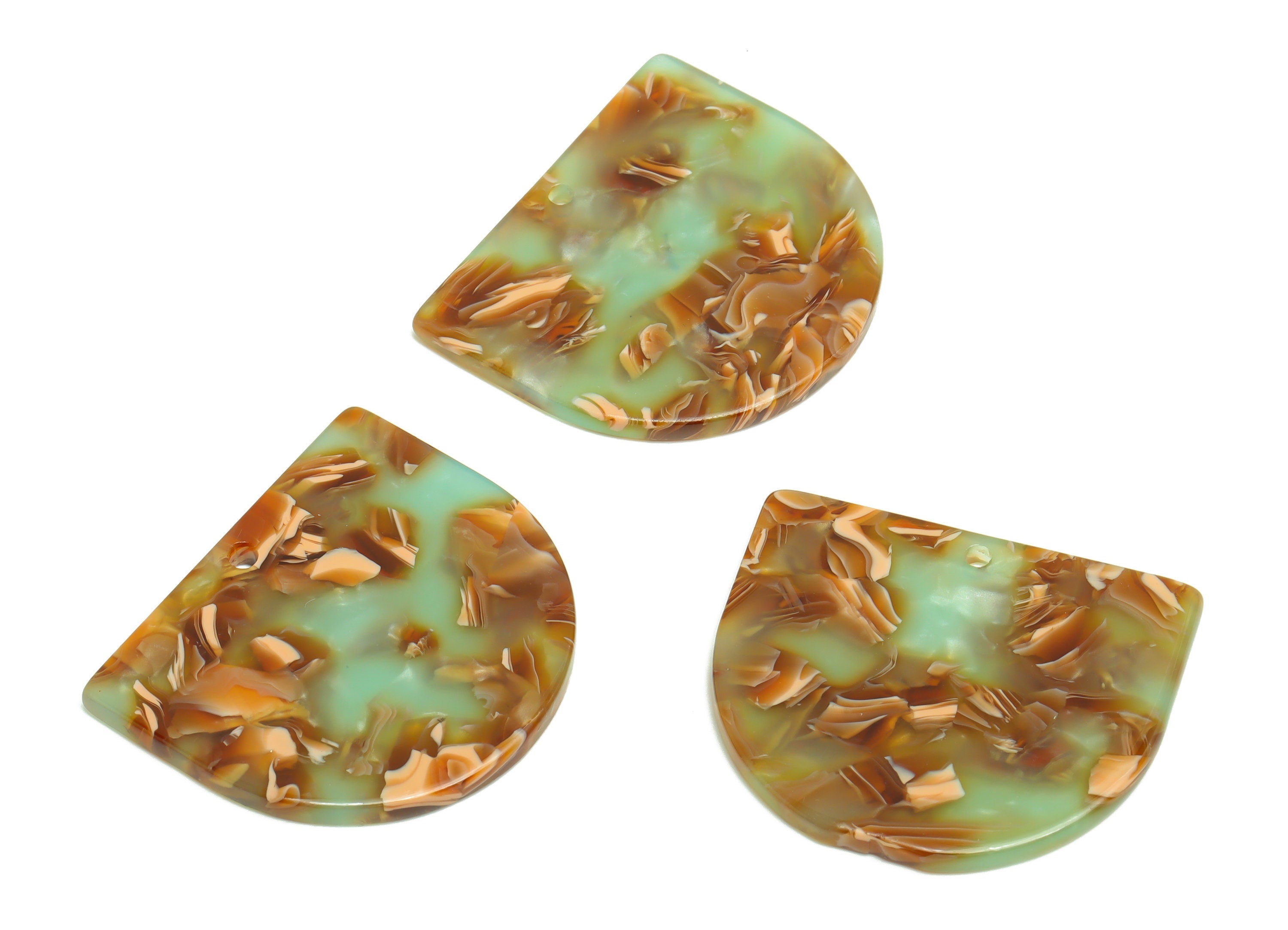 Acetic Acid D Charms - Acetic Domed Earring Charm - Acetic Domed Rainbow Pendant - Color Code: A1023 - 33.45x29.09x2.5mm - AC1094-A1023 - DOMEDBAZAAR