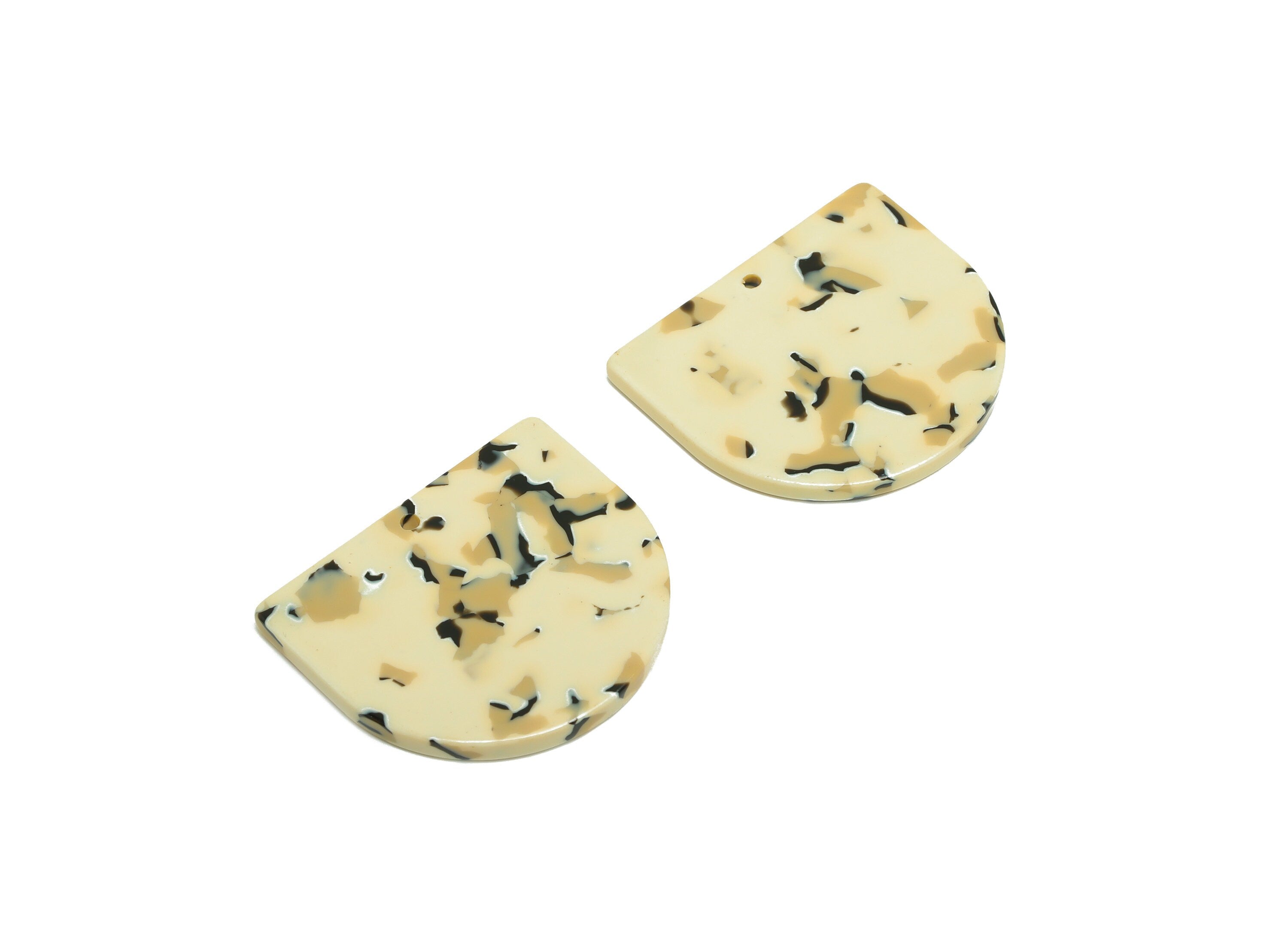 Acetic Acid D Charms - Acetic Domed Earring Charm - Acetic Domed White Pendant - Color Code: A1022 - 33.45x29.09x2.5mm - AC1094-A1022 - DOMEDBAZAAR