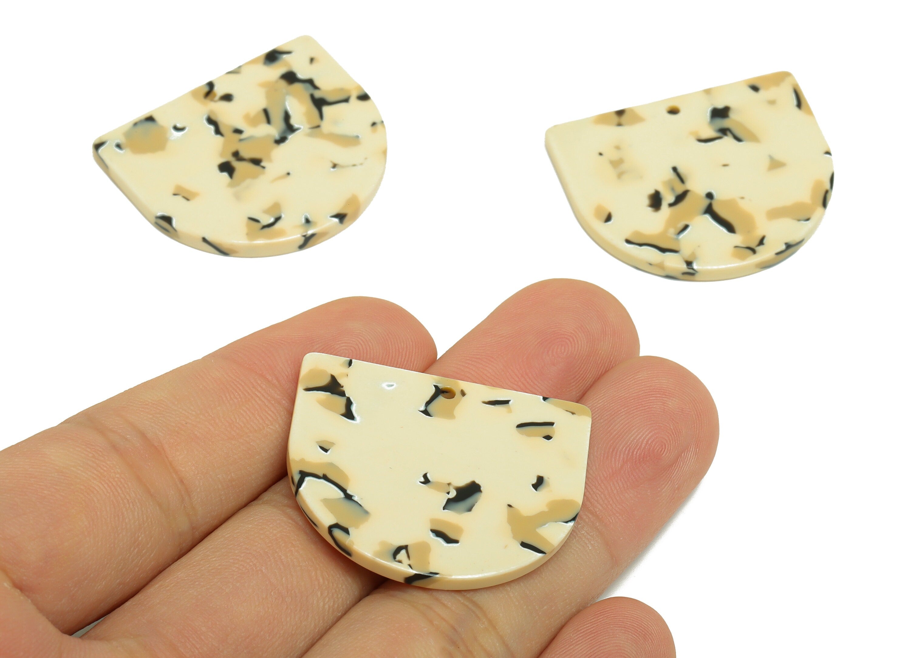 Acetic Acid D Charms - Acetic Domed Earring Charm - Acetic Domed White Pendant - Color Code: A1022 - 33.45x29.09x2.5mm - AC1094-A1022 - DOMEDBAZAAR