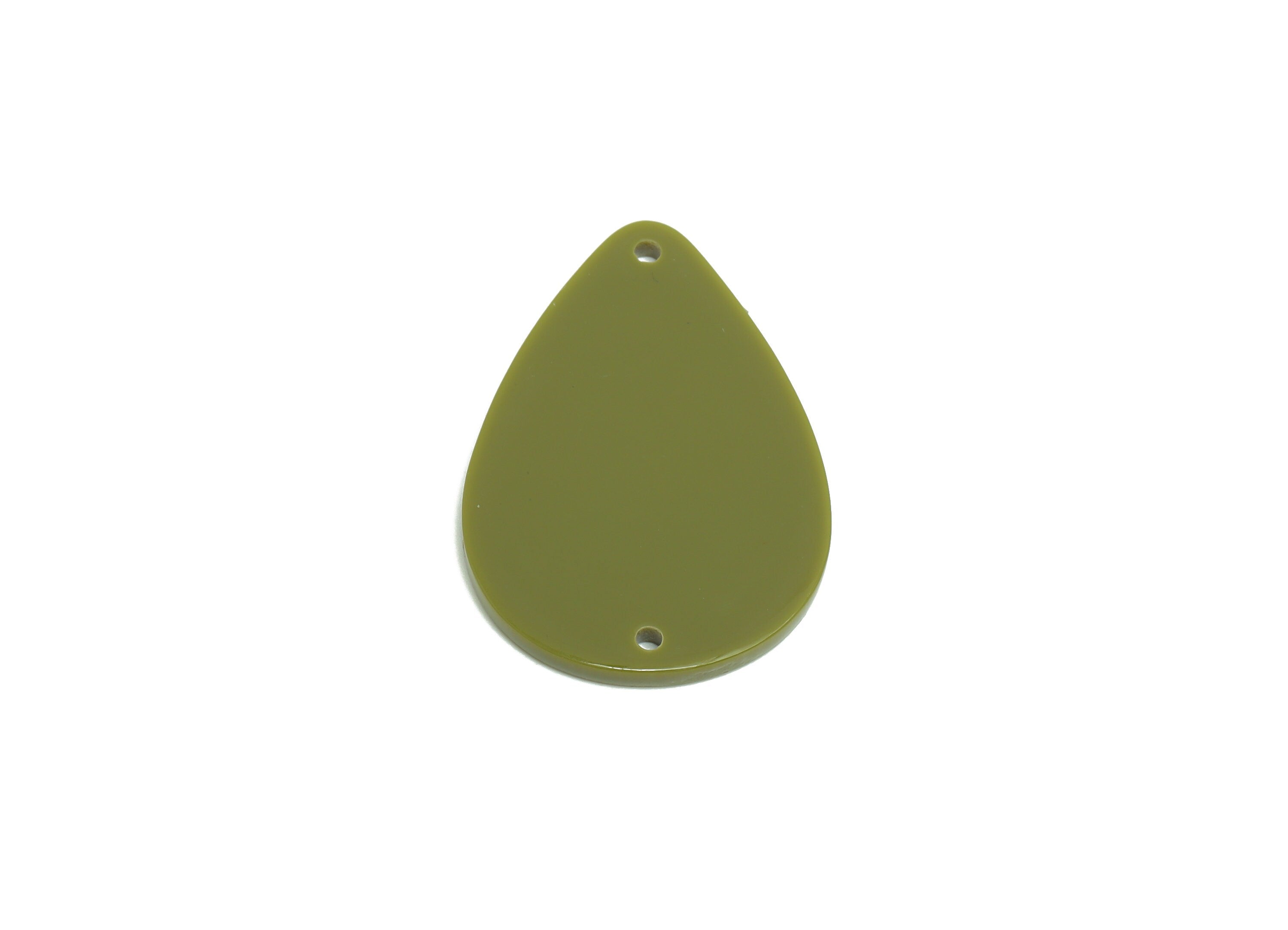 Acrylic Drop Earring Charms - Teardrop Earring and Pendant - Acrylic Green Teardrop Connector - Color Code: A891 - 32x23x2.3mm - AC1127-A891 - DOMEDBAZAAR