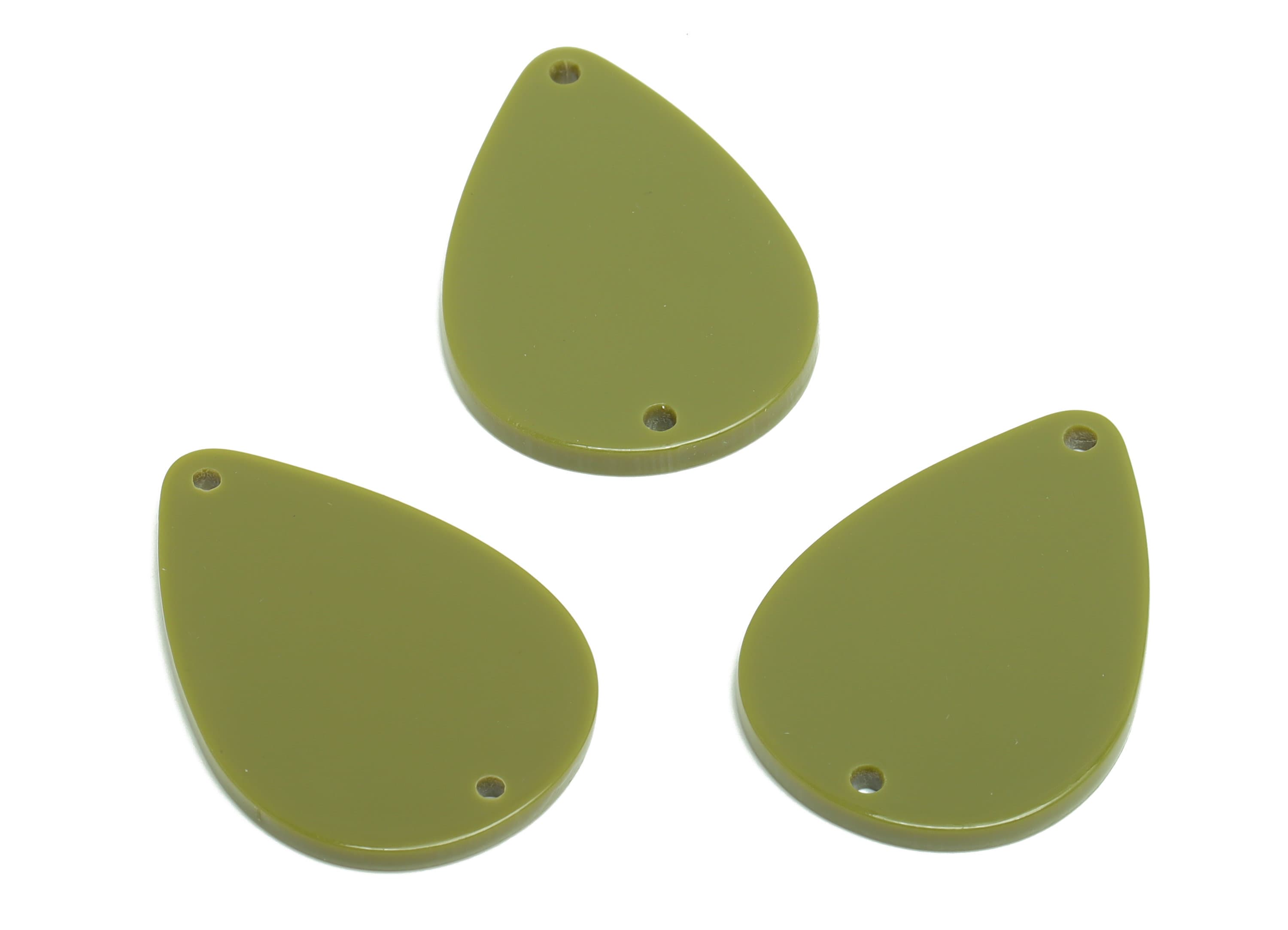 Acrylic Drop Earring Charms - Teardrop Earring and Pendant - Acrylic Green Teardrop Connector - Color Code: A891 - 32x23x2.3mm - AC1127-A891 - DOMEDBAZAAR