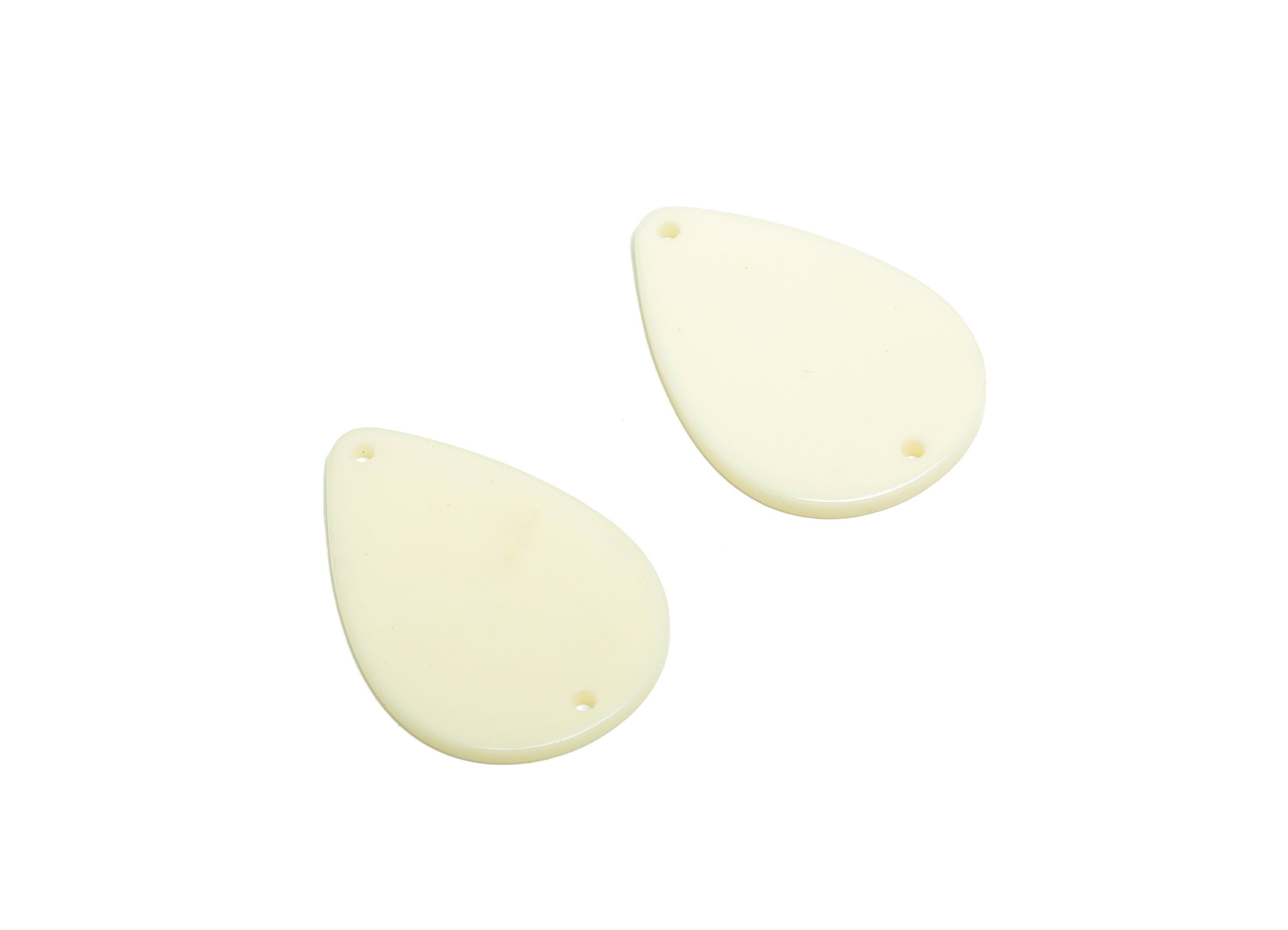 Acrylic Drop Earring Charms - Teardrop Earring and Pendant - Acrylic White Drop Connector - Color Code: A891 - 33x23x2.14mm - AC1127-A1034 - DOMEDBAZAAR