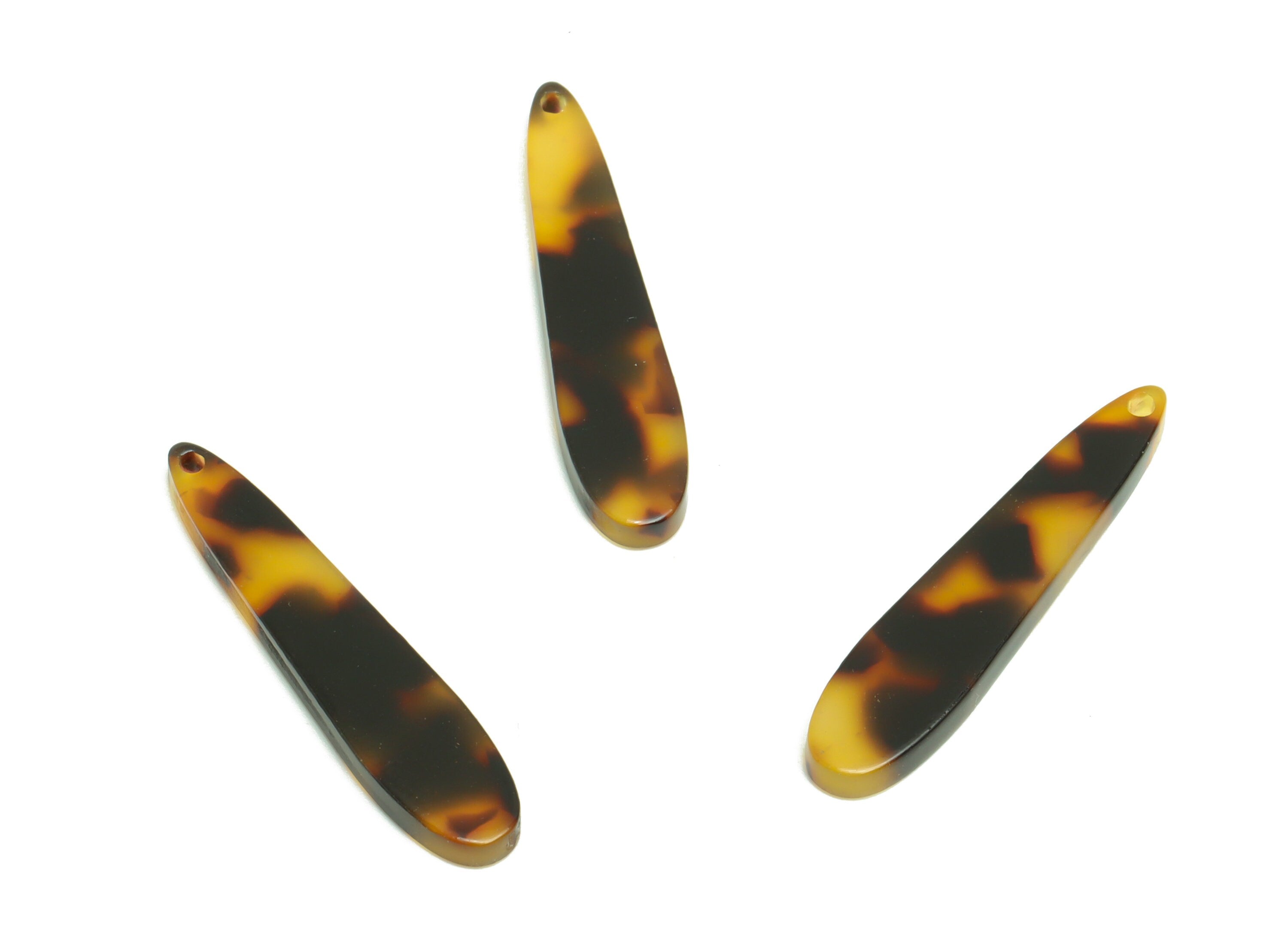 Acrylic Stick Charms - Acrylic Bar Earring and Pendant - Acrylic Tortoise Shell Teardrop Charm - Color Code: A894 - 33x7x2mm - AC1644-A894 - DOMEDBAZAAR