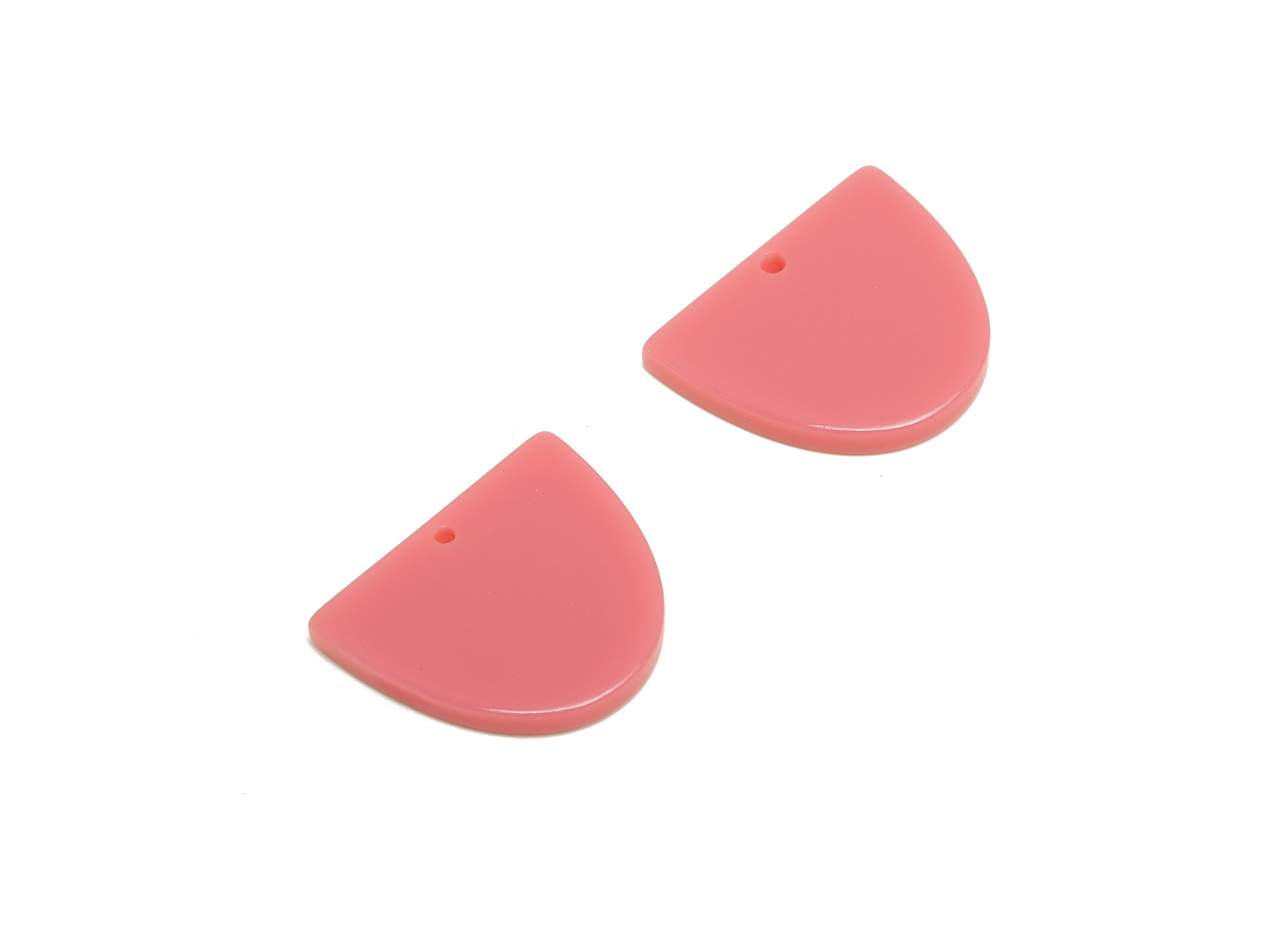Acrylic D Earring Charms - Acrylic Domed Earring Charm - Acrylic Pink Domed Pendant - Color Code:A1025 - 21x18.48x2.7mm - AC2624-A1025 - DOMEDBAZAAR