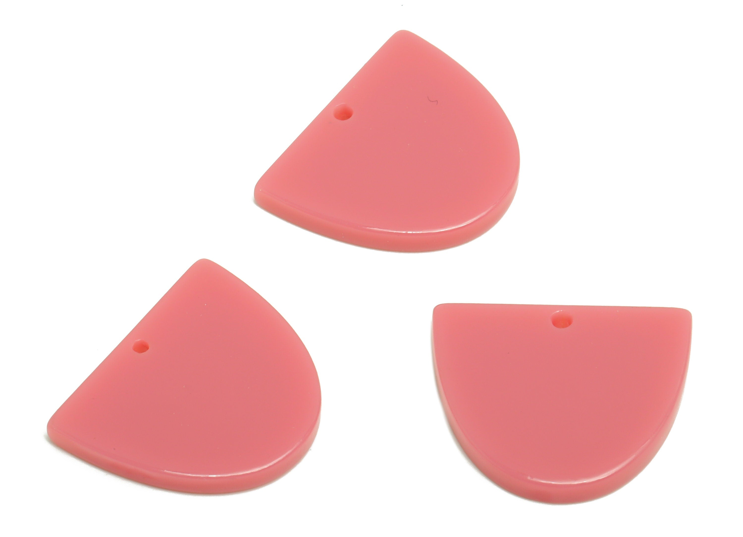 Acrylic D Earring Charms - Acrylic Domed Earring Charm - Acrylic Pink Domed Pendant - Color Code:A1025 - 21x18.48x2.7mm - AC2624-A1025 - DOMEDBAZAAR