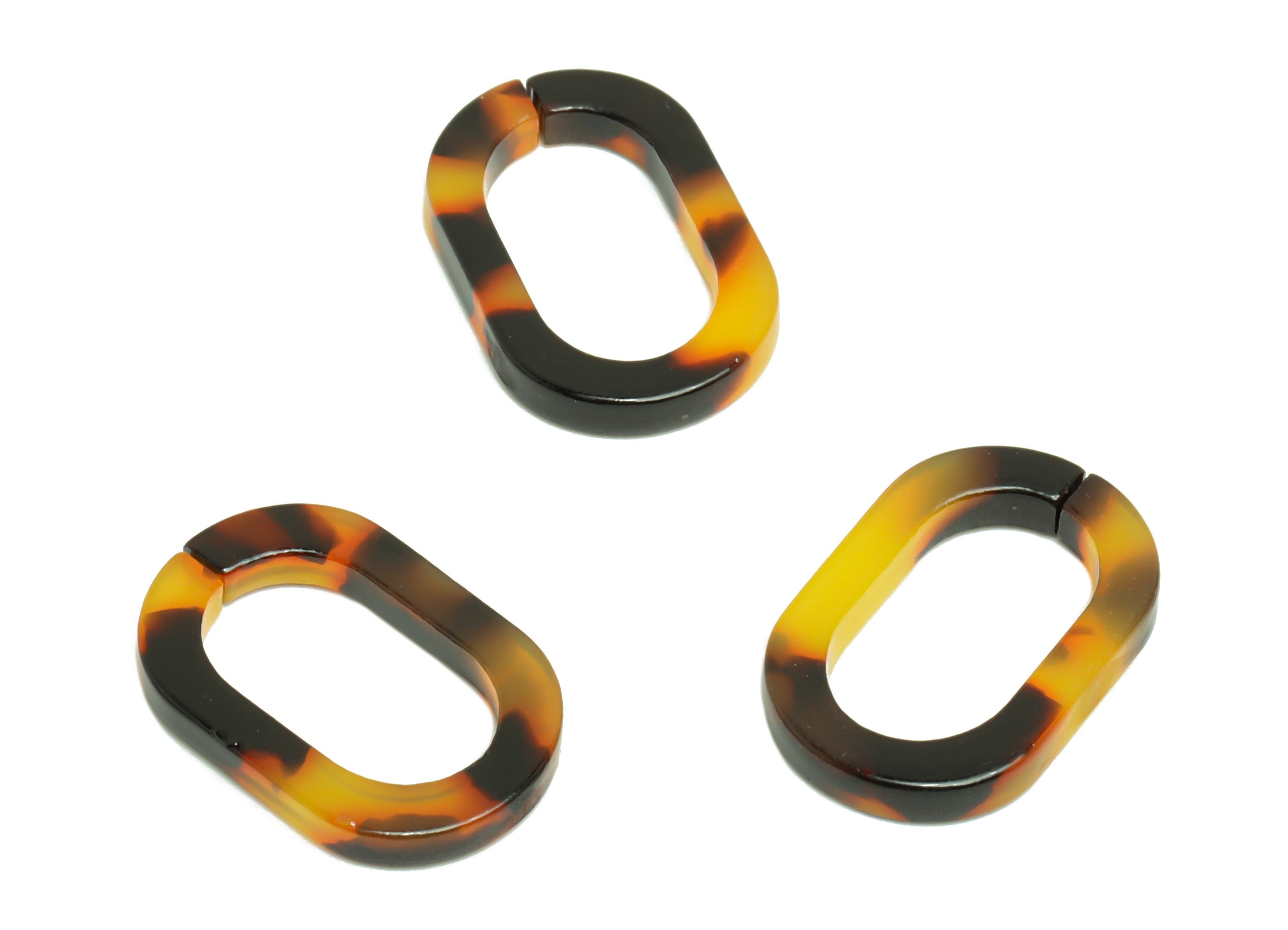Acetic Acid Earring Charms - Acetic Oval Earrings Charms - Tortoise Shell Pendant - Oval Link Ring - Color Code: A01 - 19x13x2mm - AC2631 - DOMEDBAZAAR