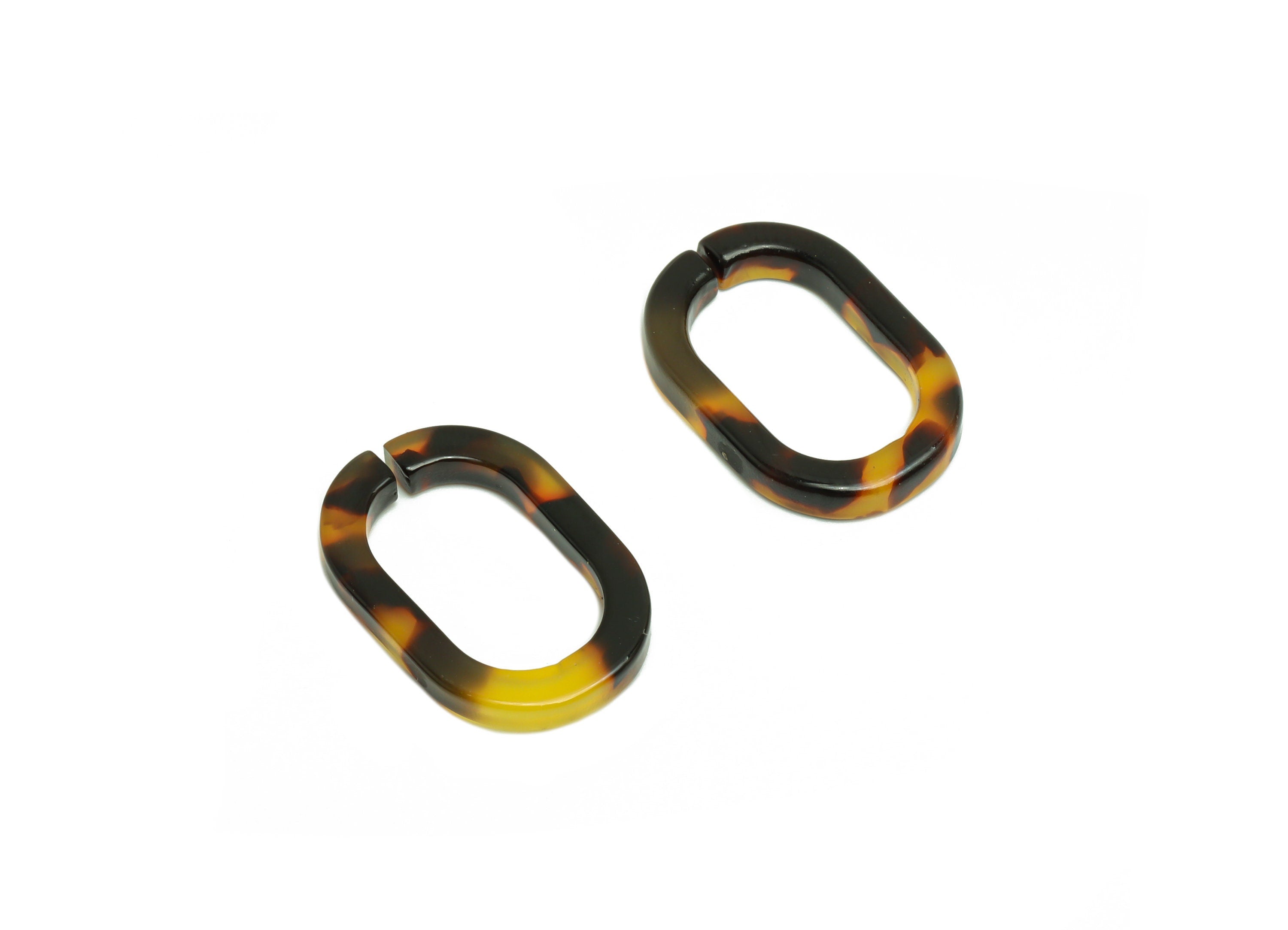 Acetic Acid Earring Charms - Acetate Open Link Ring - Tortoise Shell Open Oval Rings - Color Code: A02 - 19.44x13.16x2.63mm - AC2632 - DOMEDBAZAAR