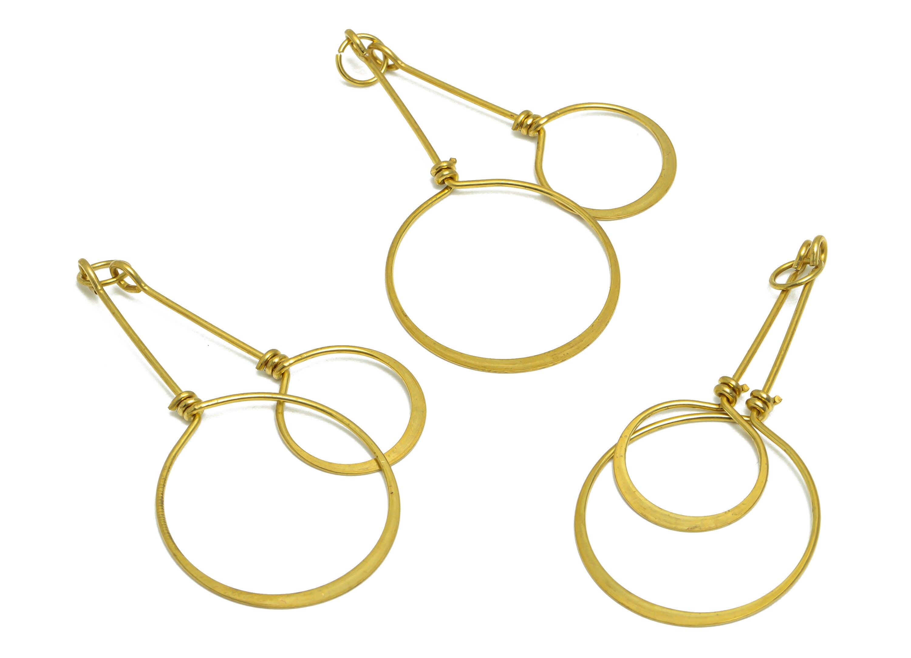 Hammered Wire Earring Charm - Round Wire Earring Charm - Hammered Circle Wire Dangle Earring Charm - 63x26x2.9mm - PP10151 - DOMEDBAZAAR