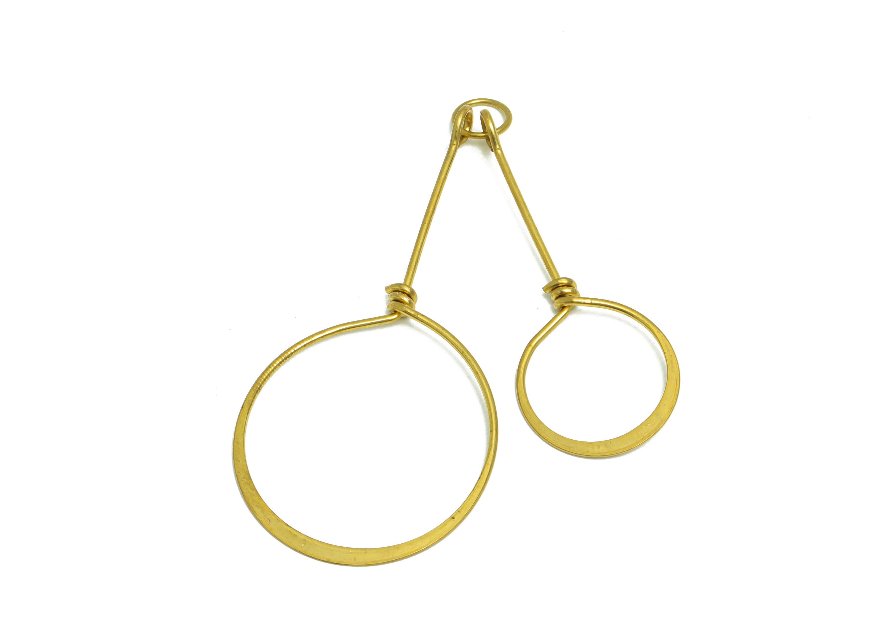 Hammered Wire Earring Charm - Round Wire Earring Charm - Hammered Circle Wire Dangle Earring Charm - 63x26x2.9mm - PP10151 - DOMEDBAZAAR