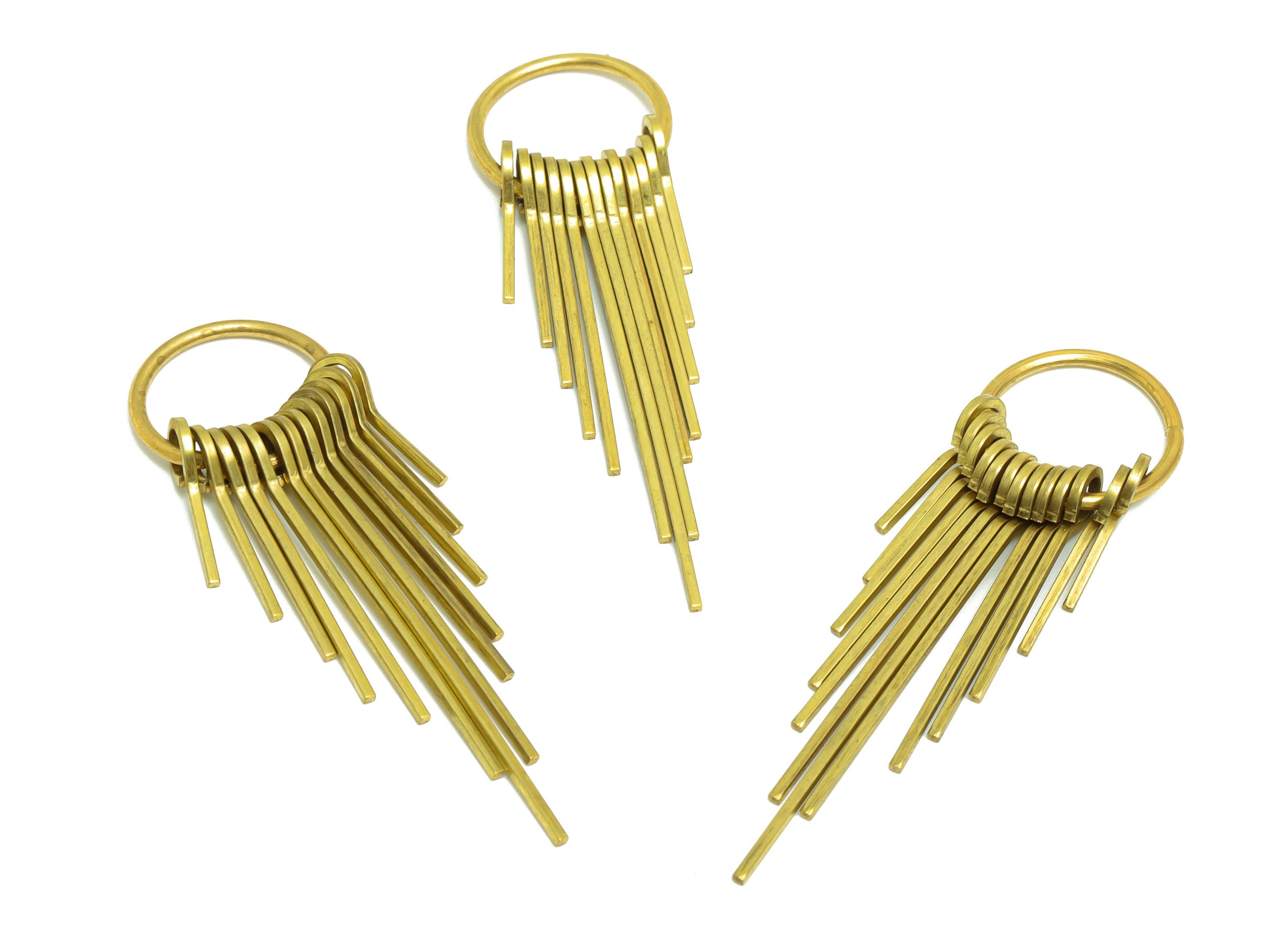 Hammered Wire Tassel Earring Charm - Round Wire Earring Charm - Circle Fringe Oval Earring Tassel - Dangle Charm - 62x17.9x5.7mm - PP10157 - DOMEDBAZAAR