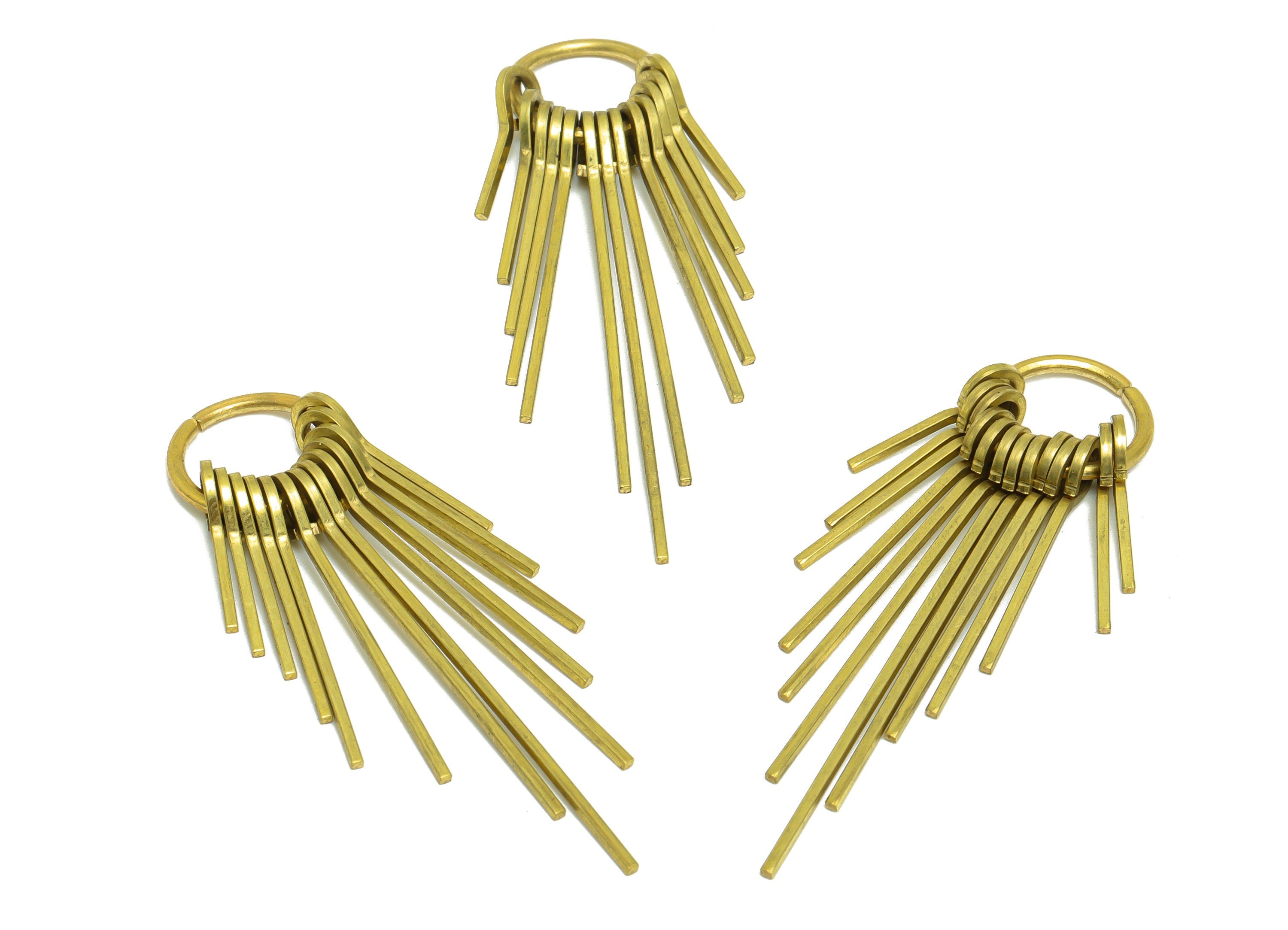 Hammered Wire Tassel Earring Charm - Round Wire Earring Charm - Circle Fringe Oval Earring Tassel - Dangle Charm - 58.2x14.3x5.6mm - PP10158 - DOMEDBAZAAR