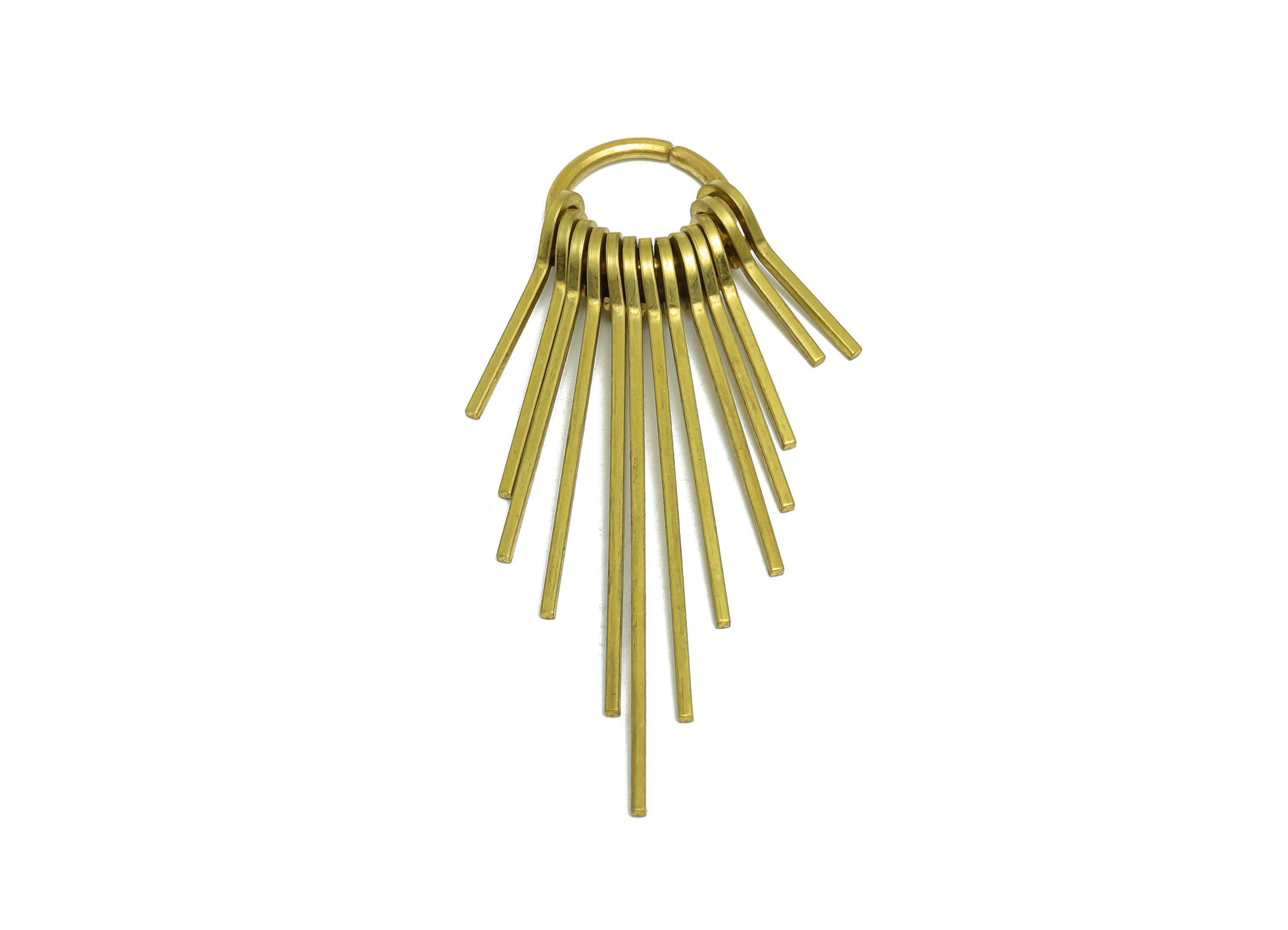 Hammered Wire Tassel Earring Charm - Round Wire Earring Charm - Circle Fringe Oval Earring Tassel - Dangle Charm - 58.2x14.3x5.6mm - PP10158 - DOMEDBAZAAR
