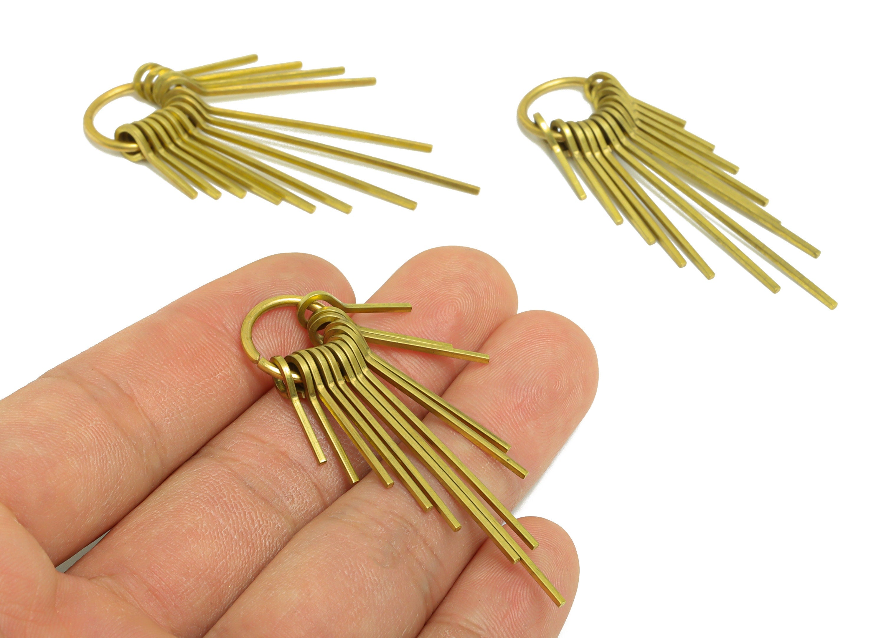 Hammered Wire Tassel Earring Charm - Round Wire Earring Charm - Circle Fringe Oval Earring Tassel - Dangle Charm - 58.2x14.3x5.6mm - PP10158 - DOMEDBAZAAR