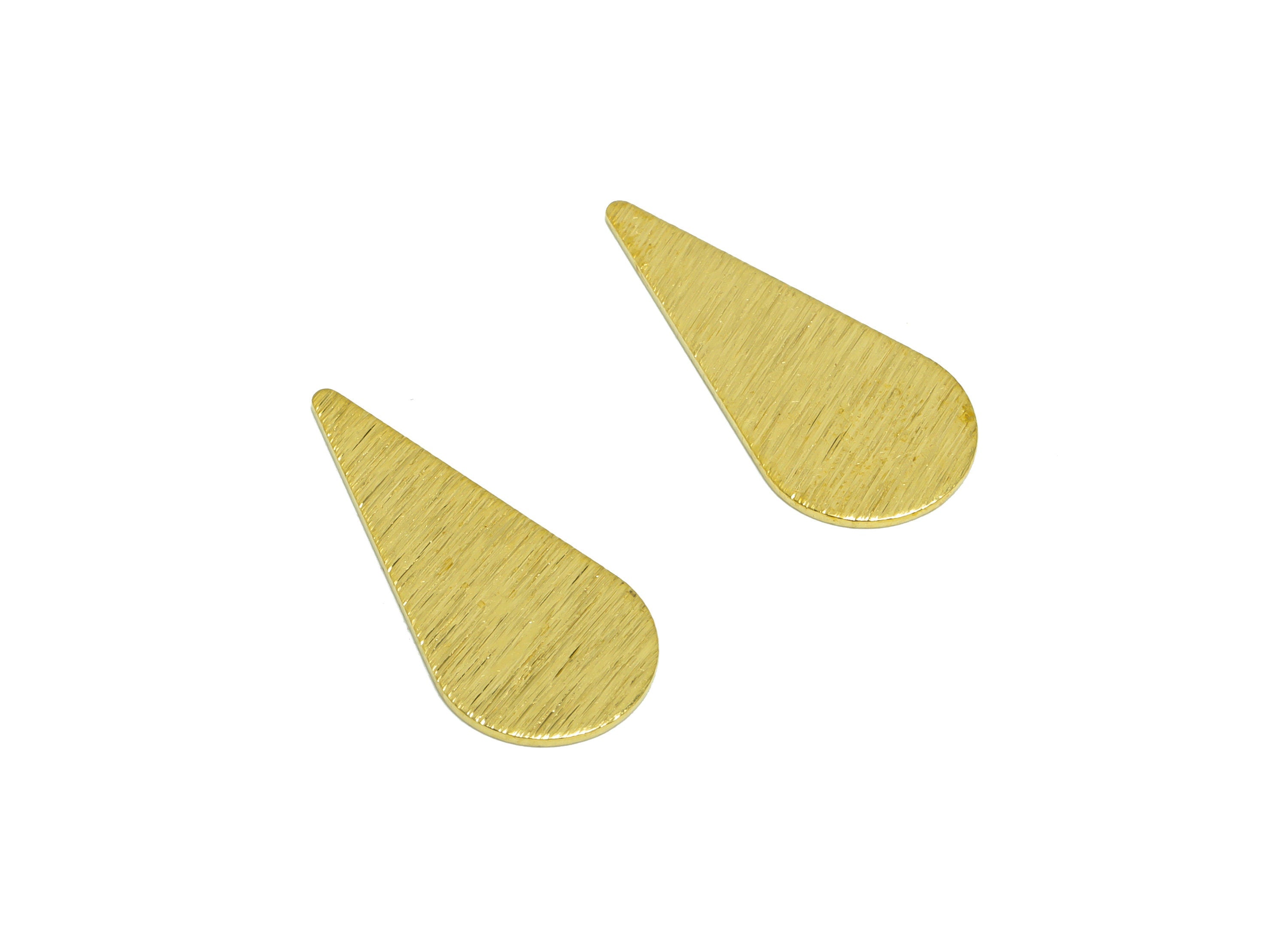 Textured Drop Earring Charm - Raw Brass Drop Earring Charm - Brass Textured Teardrop Charm - Textured Charm - 27x12x0.8mm - PP10324 - DOMEDBAZAAR