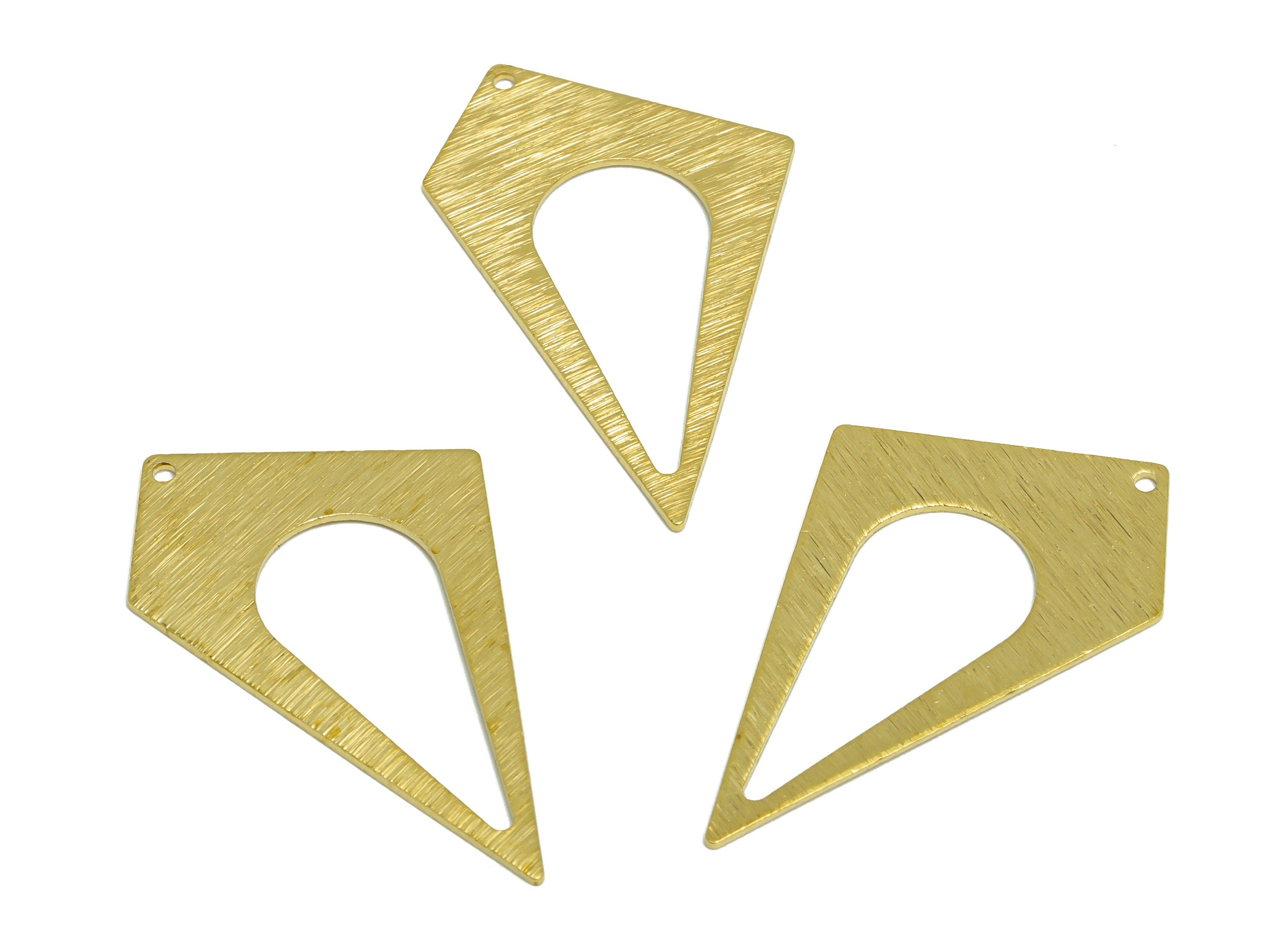 Textured Drop Earring Charm - Raw Brass Drop Earring Charm - Brass Textured Teardrop Pendant - Irregular Charm - 41.4x25x0.9mm - PP10323 - DOMEDBAZAAR