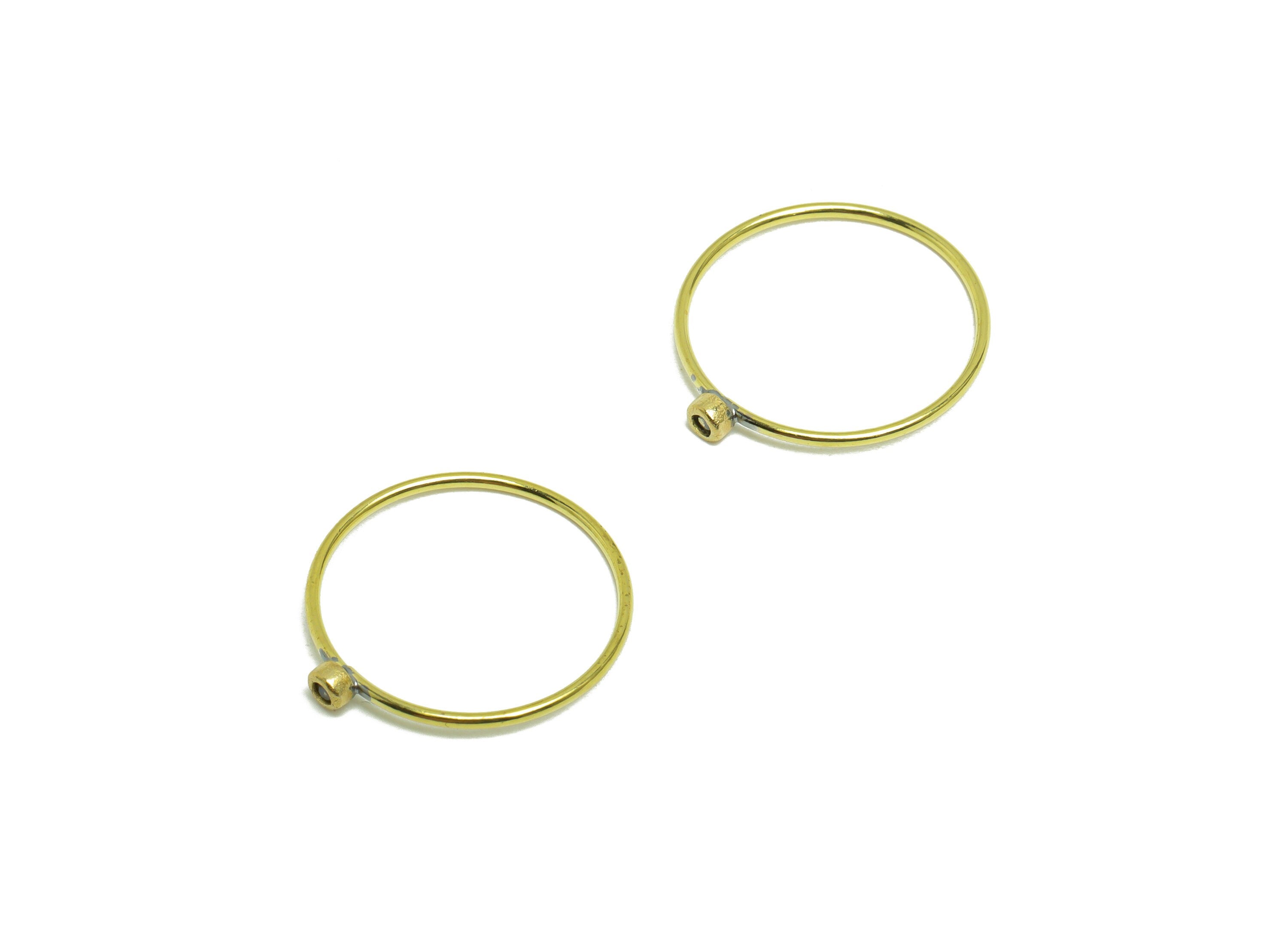Olive Brass Zircon Ring - Raw Brass Ring - Brass Chain Rings - Brass Cubic Zircon Rings - 19.2x17.8x2.8mm - PP10337G - DOMEDBAZAAR