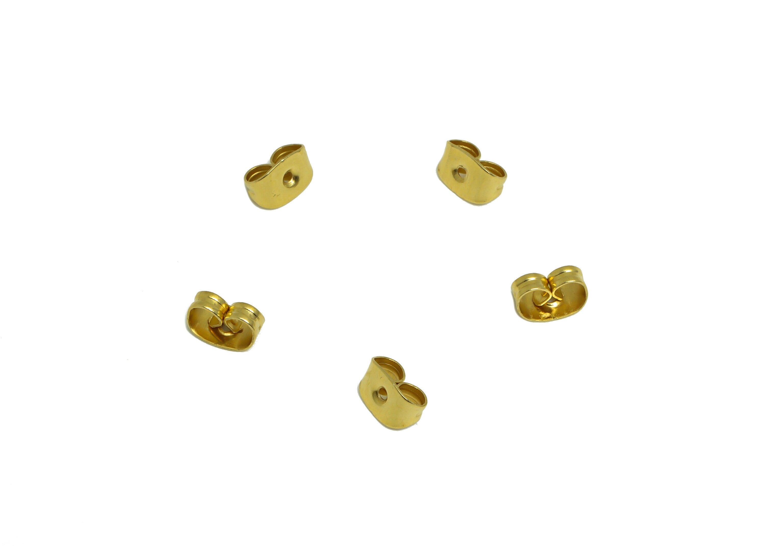 Brass Earring Backs - Raw Brass Earring Backs - Earring Stud Back Stoppers - Post Nuts - Ear Wire Backs - 6.6x3.75x3.5mm - PP10320 - DOMEDBAZAAR
