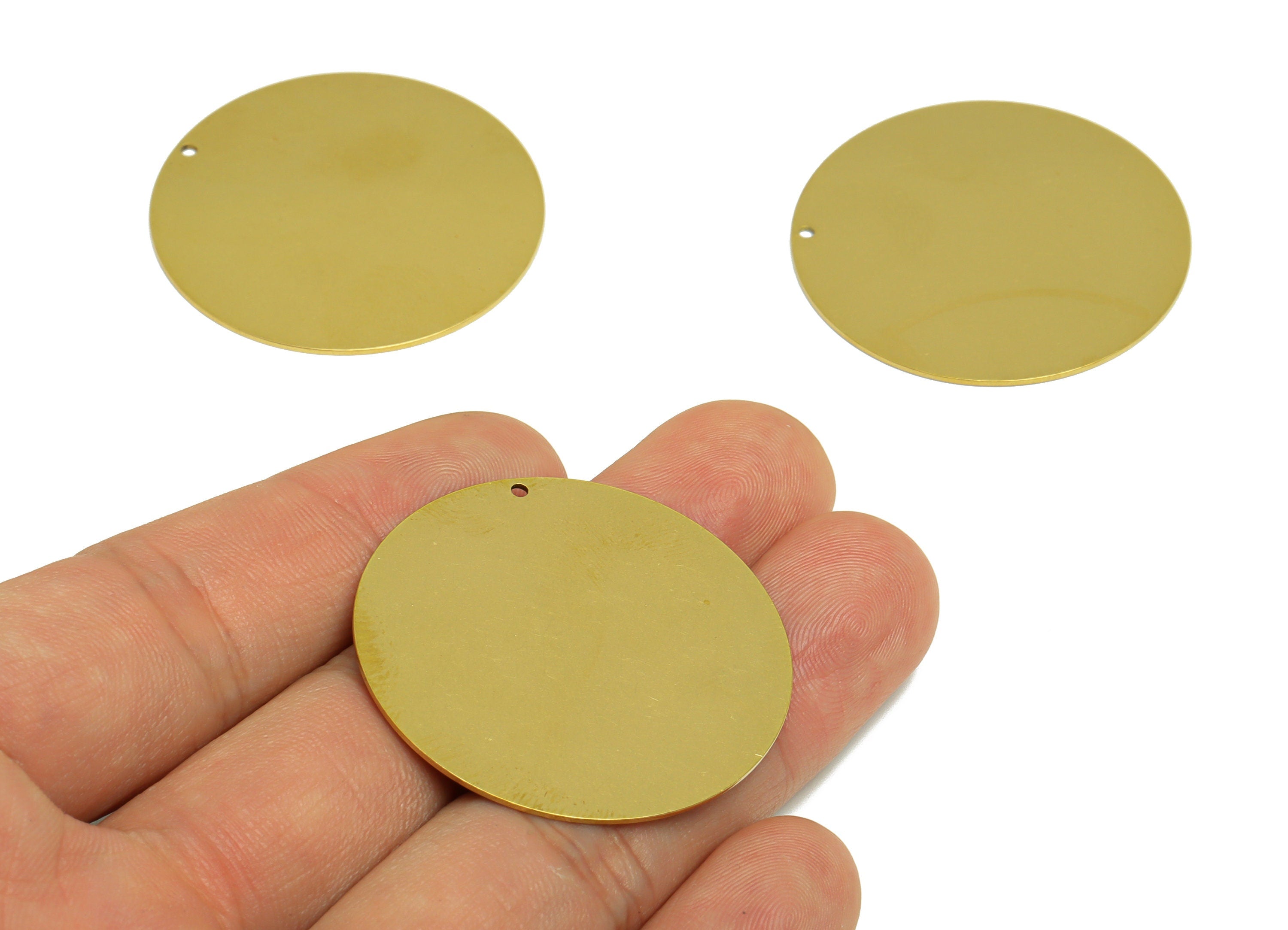 40mm Brass Round Earring Charm - Raw Brass Circle Pendant - Brass Geometry Charm - Stamping Blank - 40x40x0.7mm - PP10316 - DOMEDBAZAAR