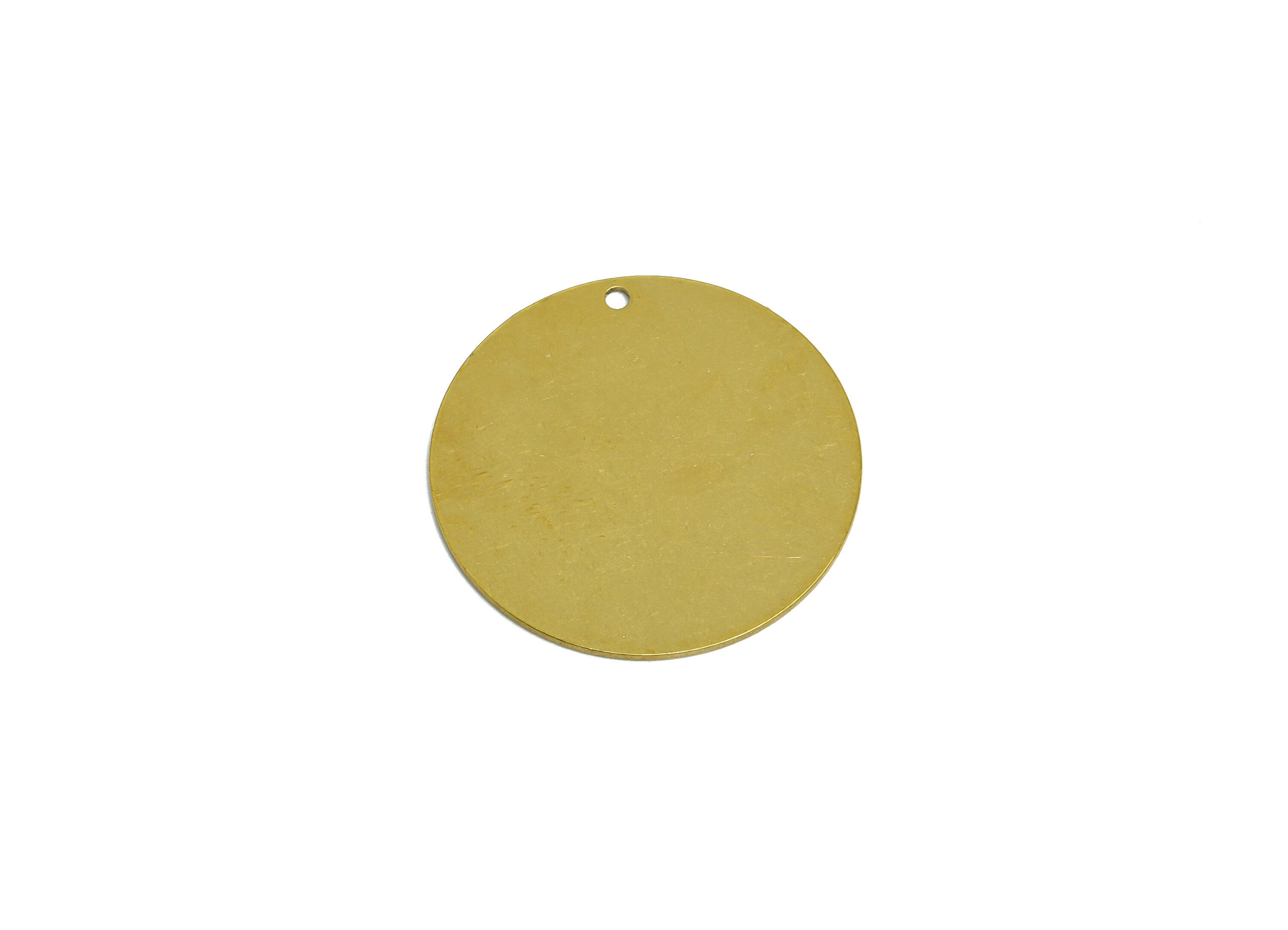 24mm Brass Round Earring Charm - Raw Brass Circle Pendant - Brass Geometry Charm - Stamping Blank Charm - 24x24x0.7mm - PP10315 - DOMEDBAZAAR
