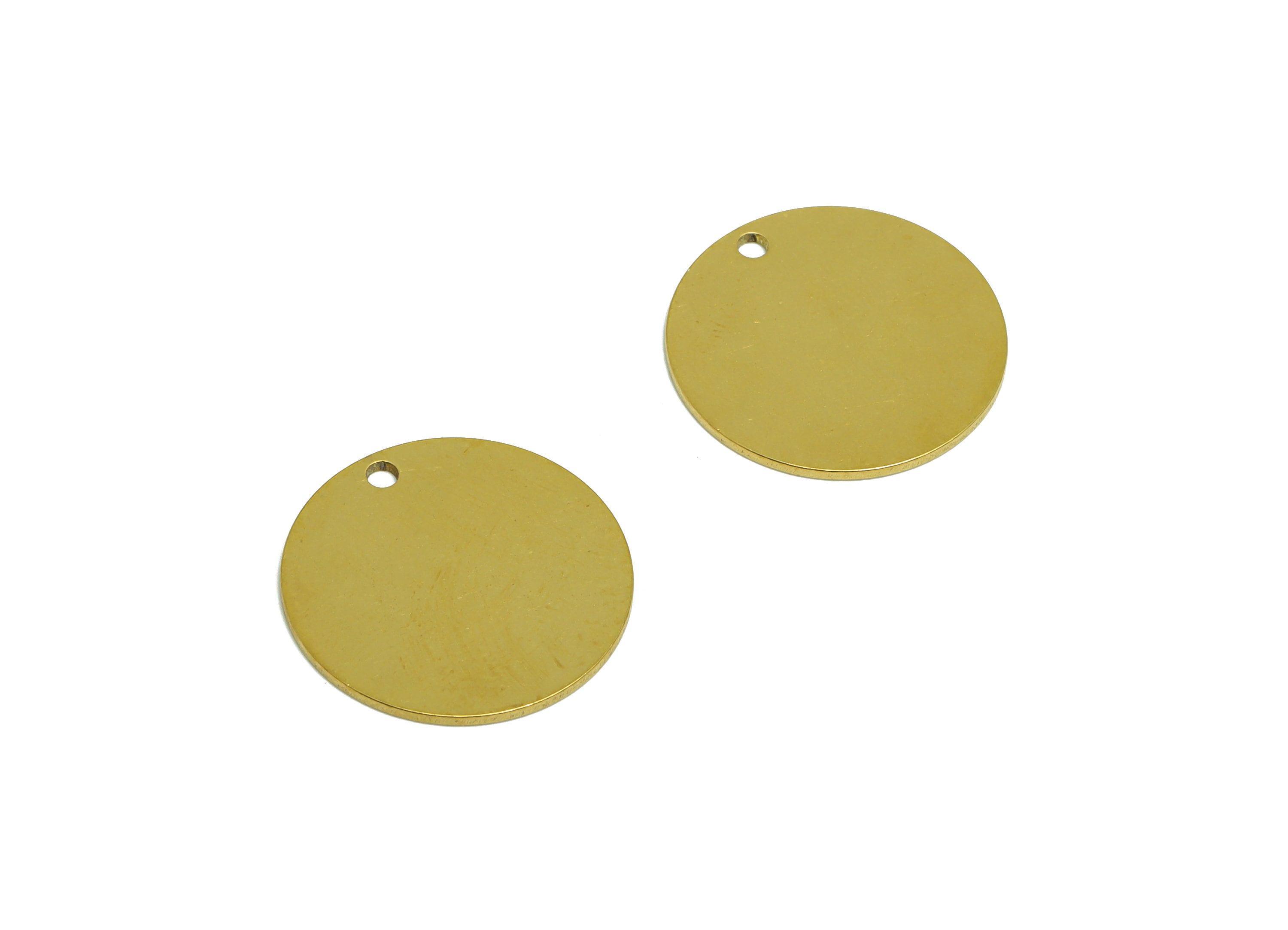 18mm Brass Round Earring Charm - Raw Brass Circle Pendant - Brass Geometry Charm - Stamping Blank Charm - 18x18x0.7mm - PP10318 - DOMEDBAZAAR