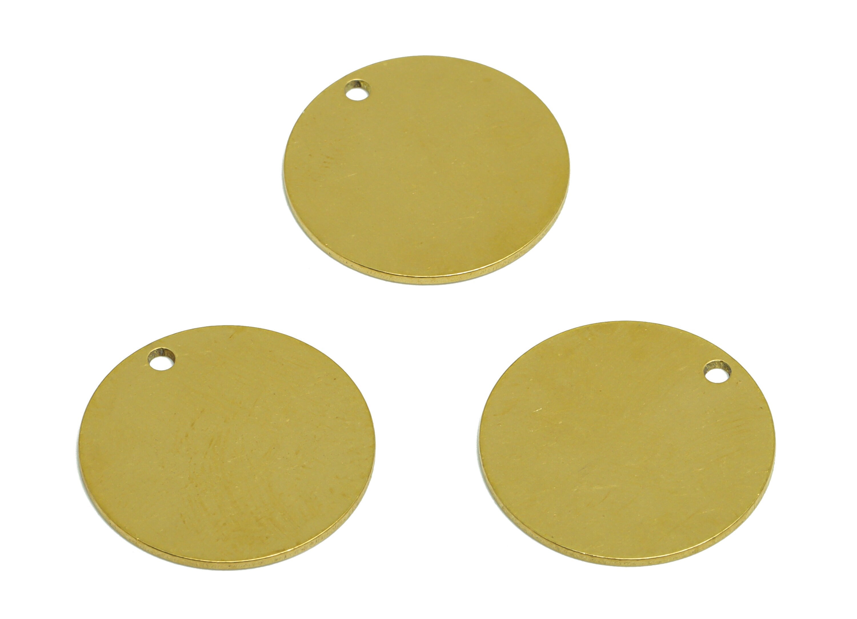 18mm Brass Round Earring Charm - Raw Brass Circle Pendant - Brass Geometry Charm - Stamping Blank Charm - 18x18x0.7mm - PP10318 - DOMEDBAZAAR