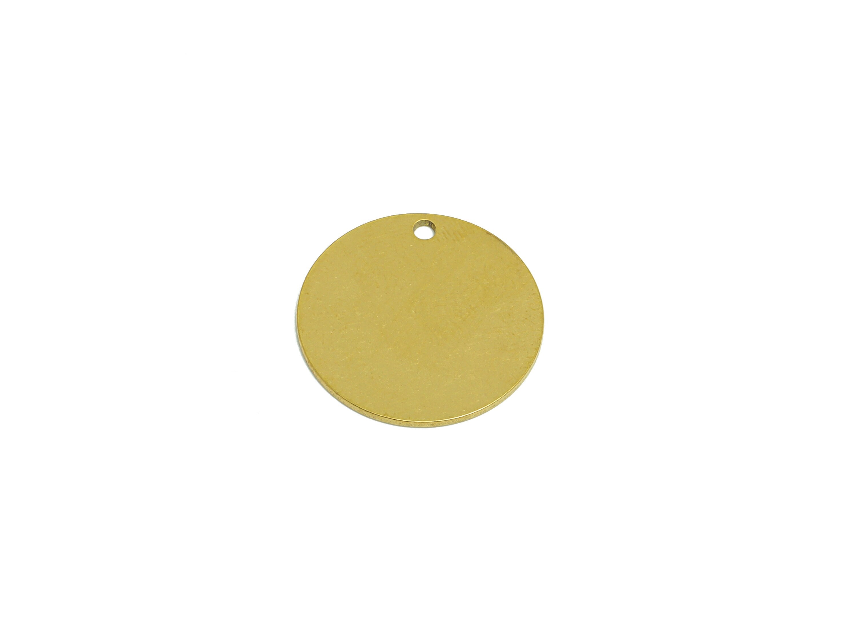 18mm Brass Round Earring Charm - Raw Brass Circle Pendant - Brass Geometry Charm - Stamping Blank Charm - 18x18x0.7mm - PP10318 - DOMEDBAZAAR