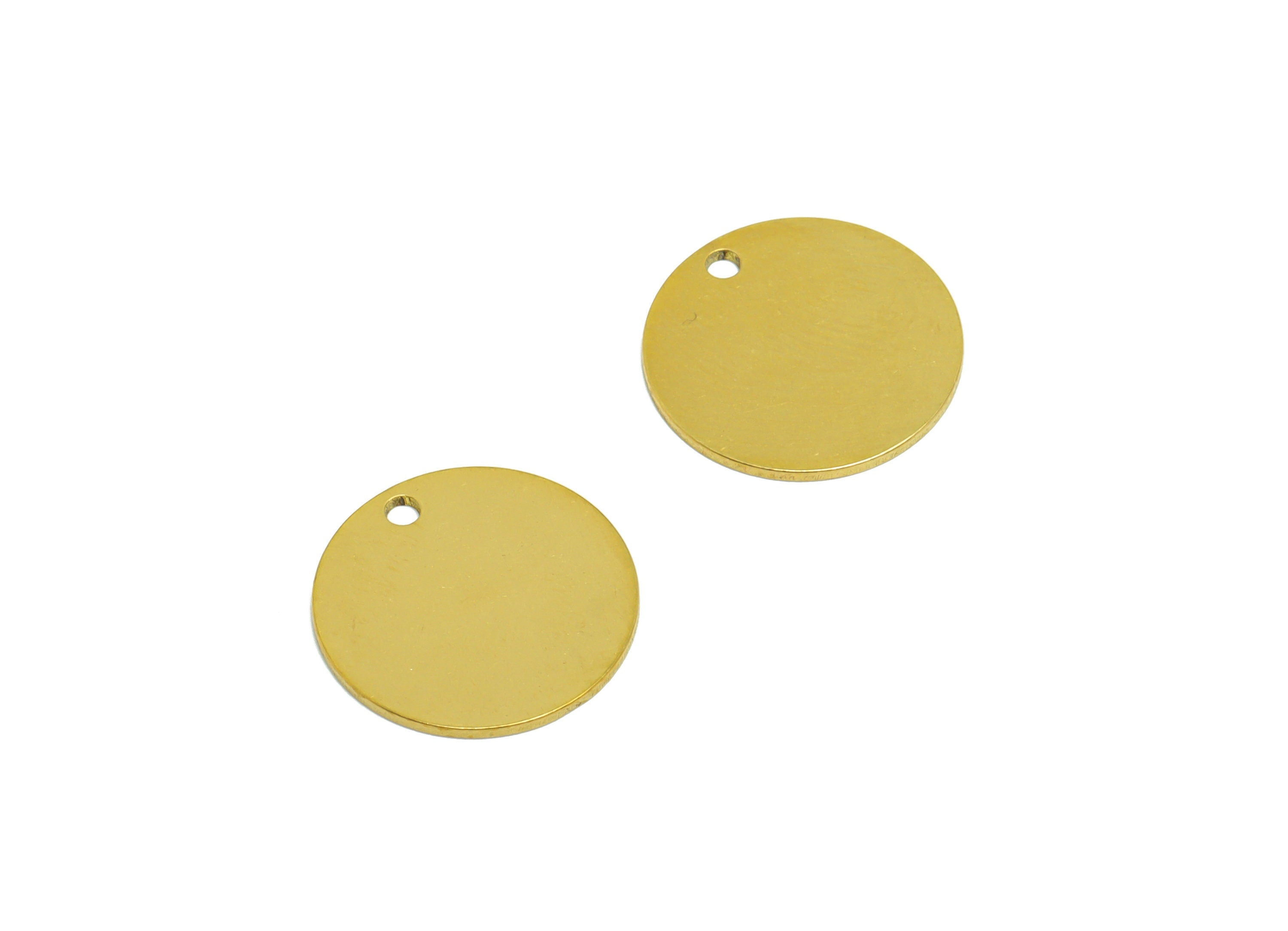 15mm Brass Round Earring Charm - Raw Brass Circle Pendant - Brass Geometry Charm - Stamping Blank Charm - 15x15x0.7mm - PP10319 - DOMEDBAZAAR