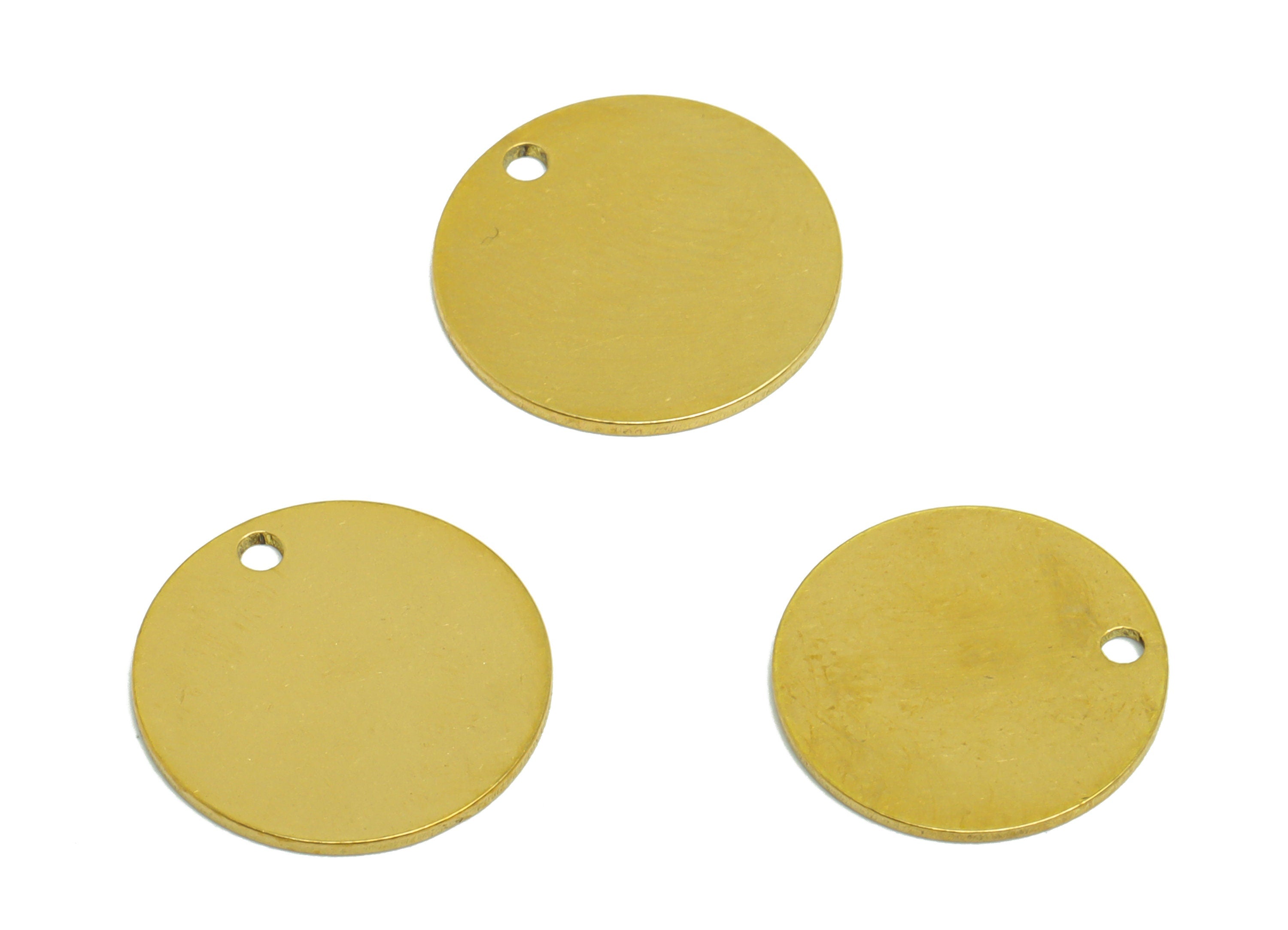 15mm Brass Round Earring Charm - Raw Brass Circle Pendant - Brass Geometry Charm - Stamping Blank Charm - 15x15x0.7mm - PP10319 - DOMEDBAZAAR