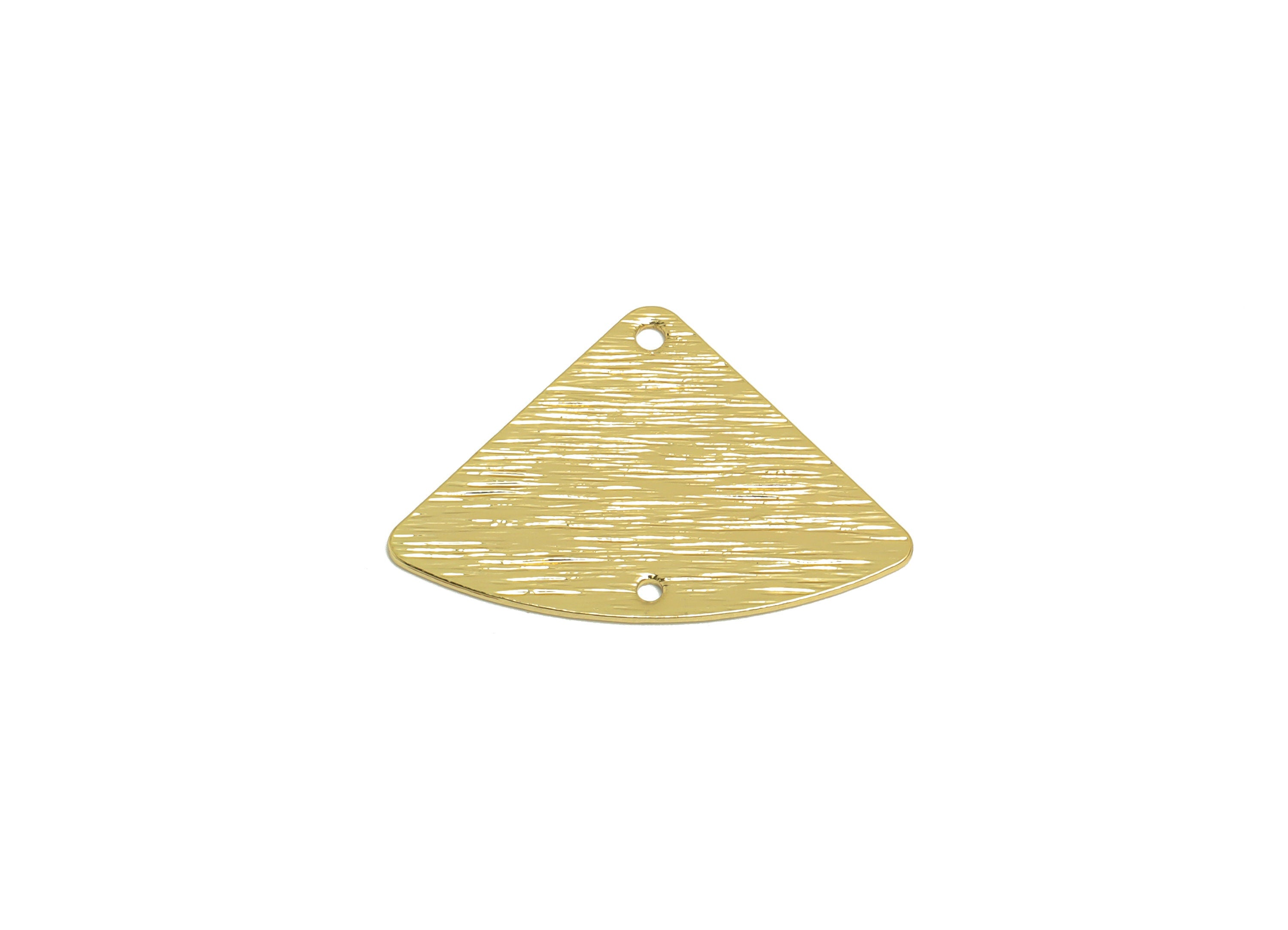Brass Triangle Connector - Raw Brass Triangle Earring Connectors - Textured Quad Earring Charm - Quarter Round Charm - 26x18x1mm - PP10314 - DOMEDBAZAAR